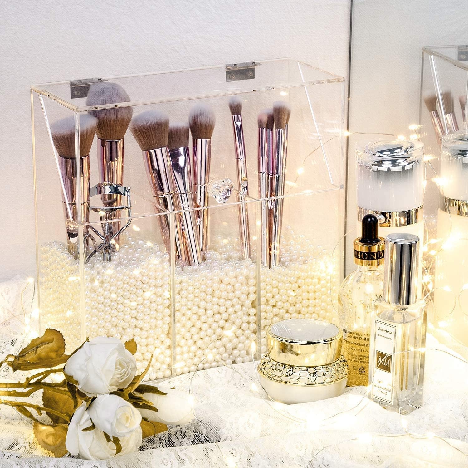 Clear Makeup Brush Holder, Acrylic Makeup Brush Organizer For