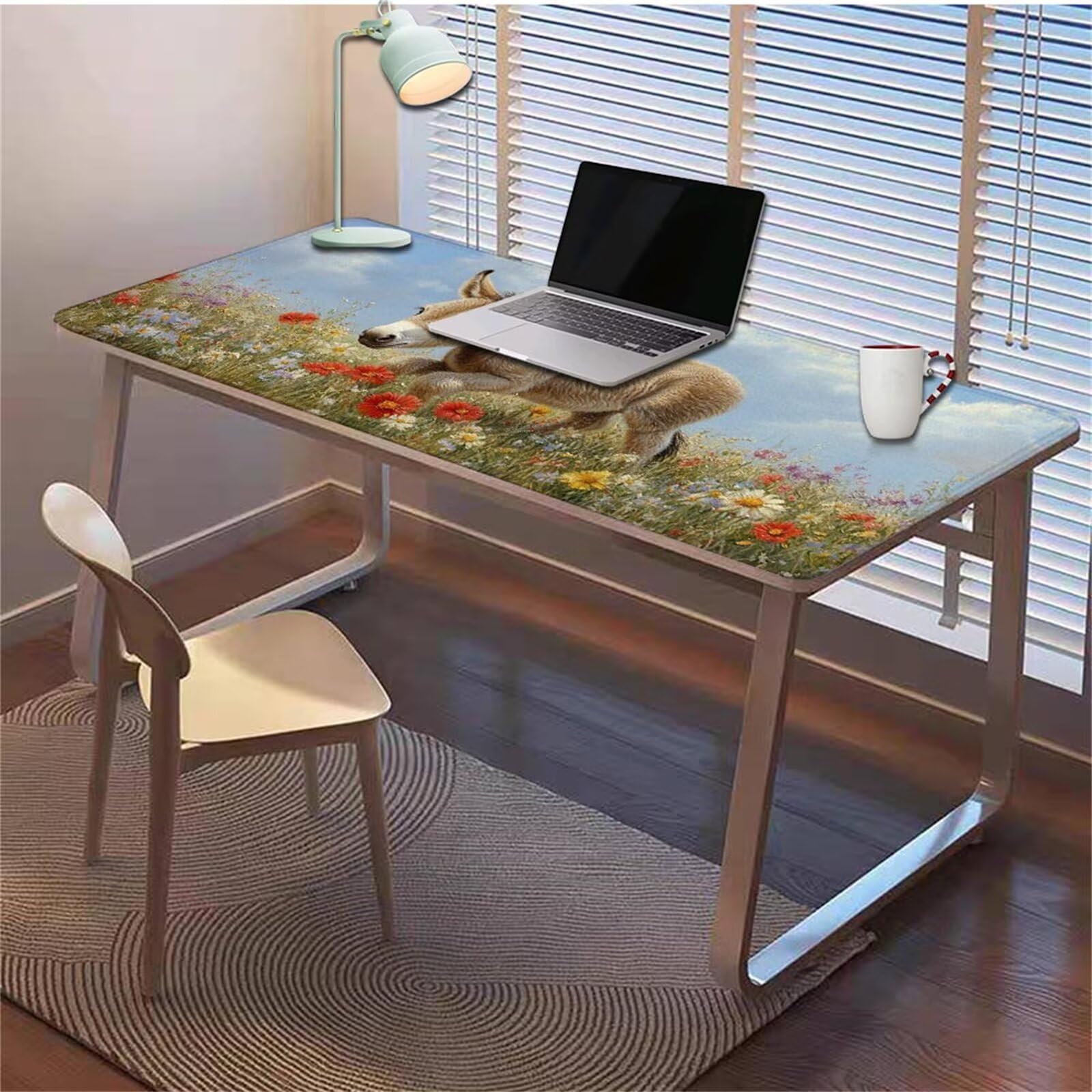 Gamingowa podkładka pod mysz 1200 x 600 x 3 mm, XXL, wodoszczelna, odporna na ścieranie, z przyszytymi krawędziami, podkładka na biurko, poprawia prędkość i precyzję, do laptopa, komputera, wzór osła