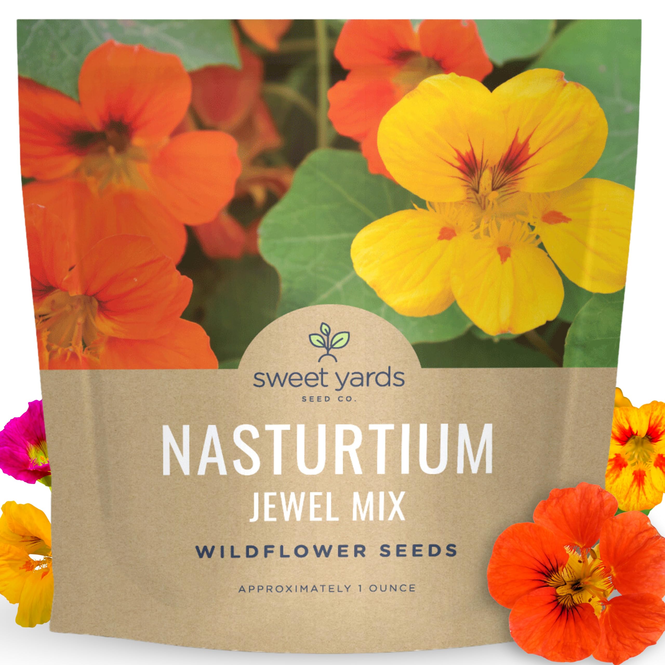 Nasturtium 'Jewel Mix' Flower Seeds - Tropaeolum Majus, Pack Of 250 Seeds 8 thumbnail image