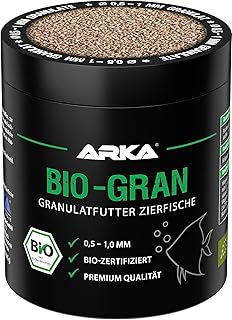 ARKA Bio-Gran - 250 ml / 115 g- Biozertifiziertes Fischfutter für jedes Süßwasser-Aquarium, fördert Wachstum und Farbenpracht der Fische in jedem Süßwasser-Aquarium.
