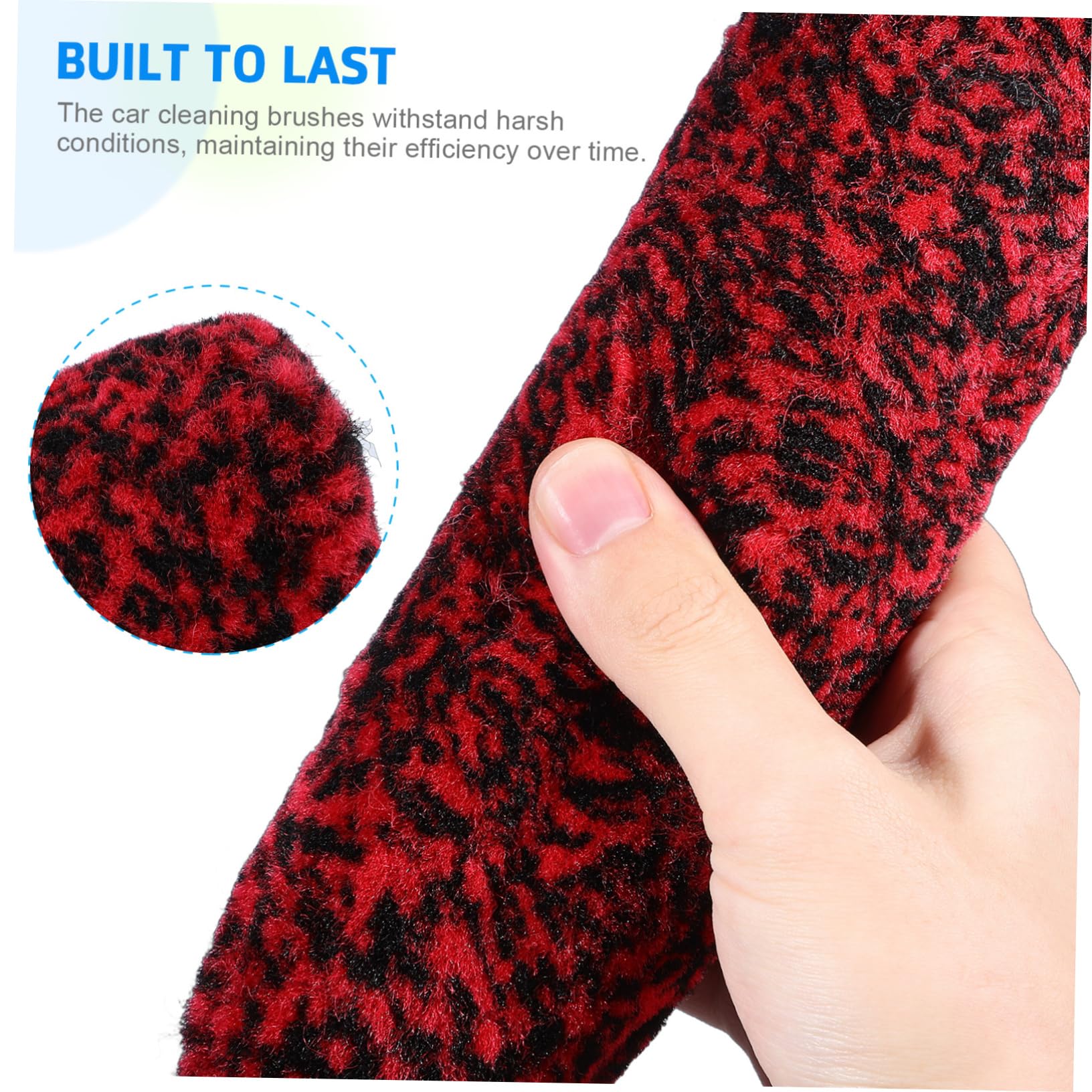 Amosfun 3 Series Cepillo para Llantas Detallado Flexible Chico Cepillos De Rueda Pincel Neumático Poderoso Lavar Ruedas Depurador De Llantas Limpiador Largo Automóvil Lana Rojo 3 Piezas*3