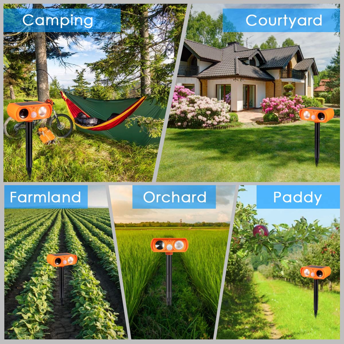 Buy Luckkya Ultrasonic Dog Chaser,Orange Animal Deterrent with Motion