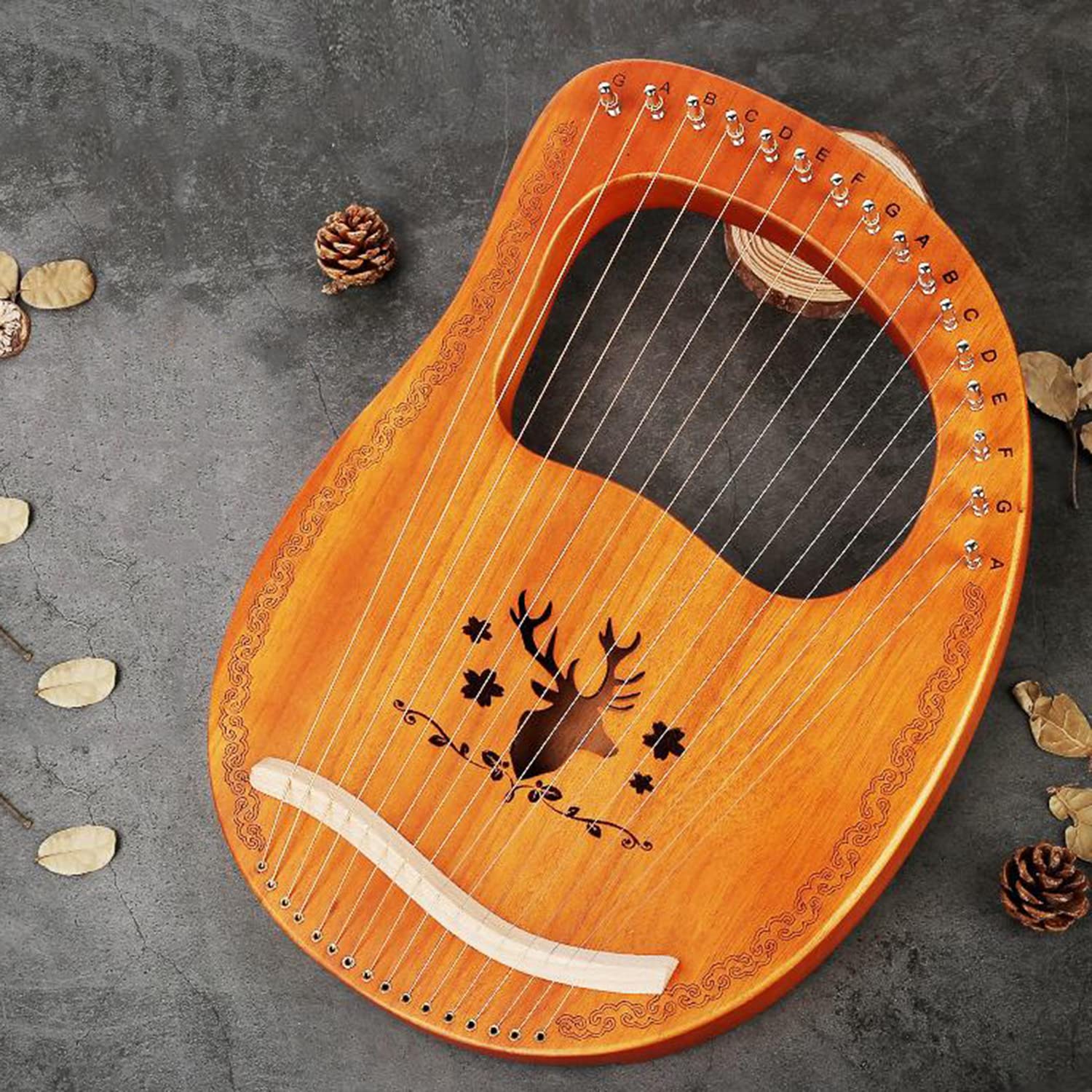 Arpa lira 16 corde in mogano, strumento lira classico retr貌, portatile, in legno massello, con borsa, corde extra e chiave accordatura, per principianti amanti della musica