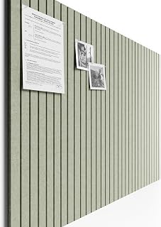 Bumusty Large Cork Board Alternative-48 x 36" Felt Bulletin Board Tiles, with 30 Pushpins, 70 Adhesive Tabs, 12-Pack Slat Wall Paneling, Cork Boards for Office Push Pin Board Felt Board-Sage