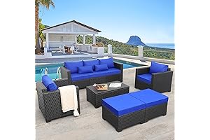 6 Piece Rattan Patio Set