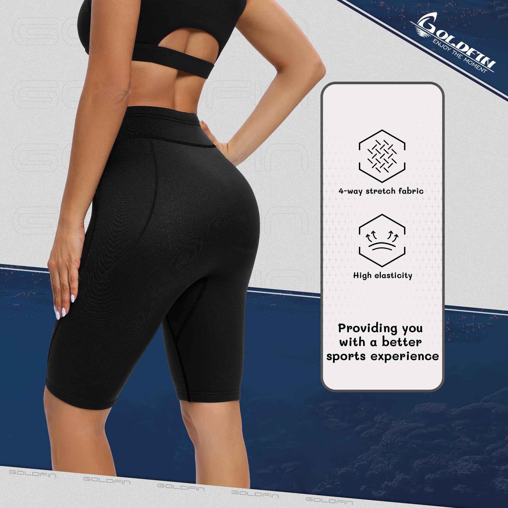 GoldFin Pantalones cortos de neopreno para mujer, 2 mm, para buceo, buceo, esnórquel, flotabilidad