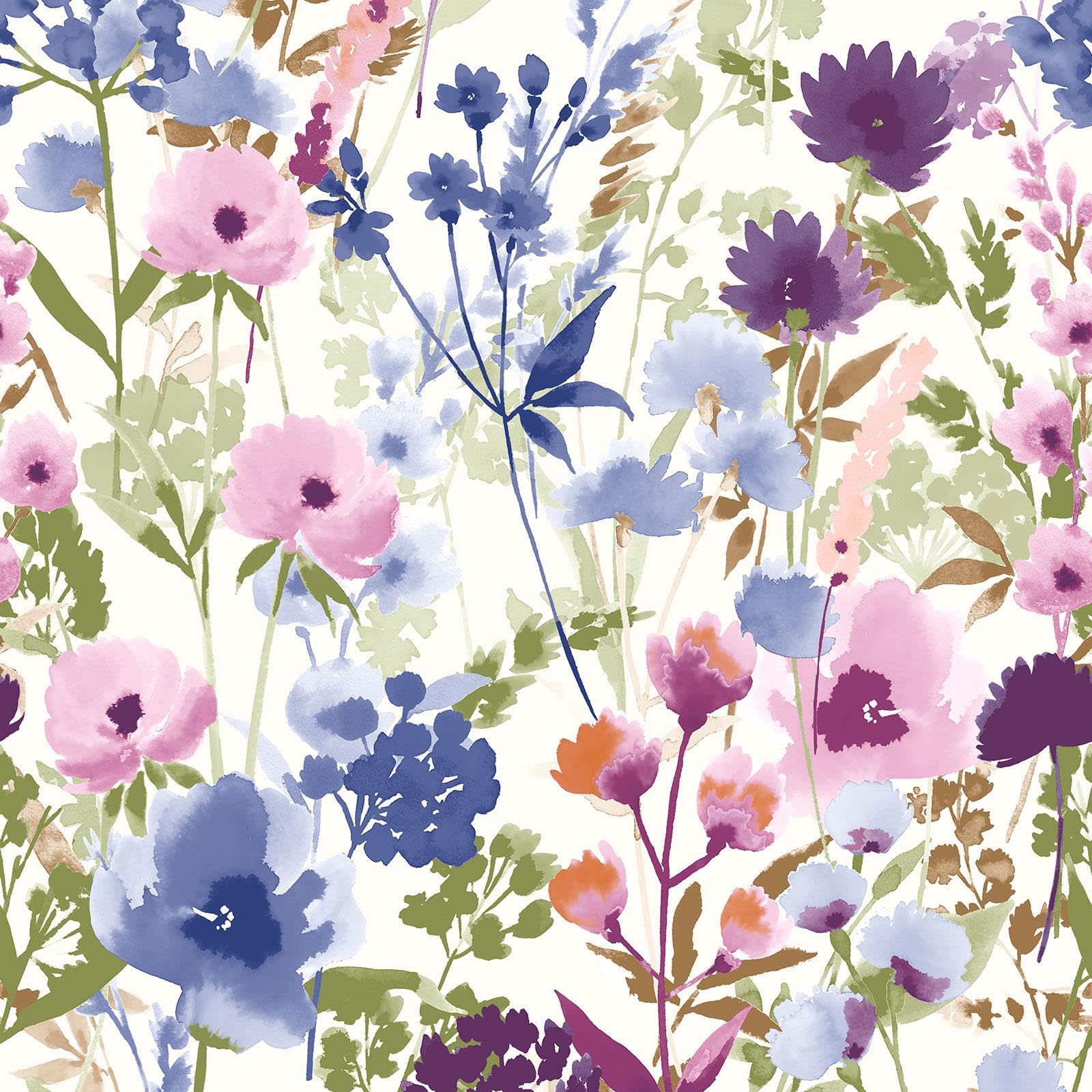 Catherine Lansfield Countryside Floral Wallpaper Pink/Blue
