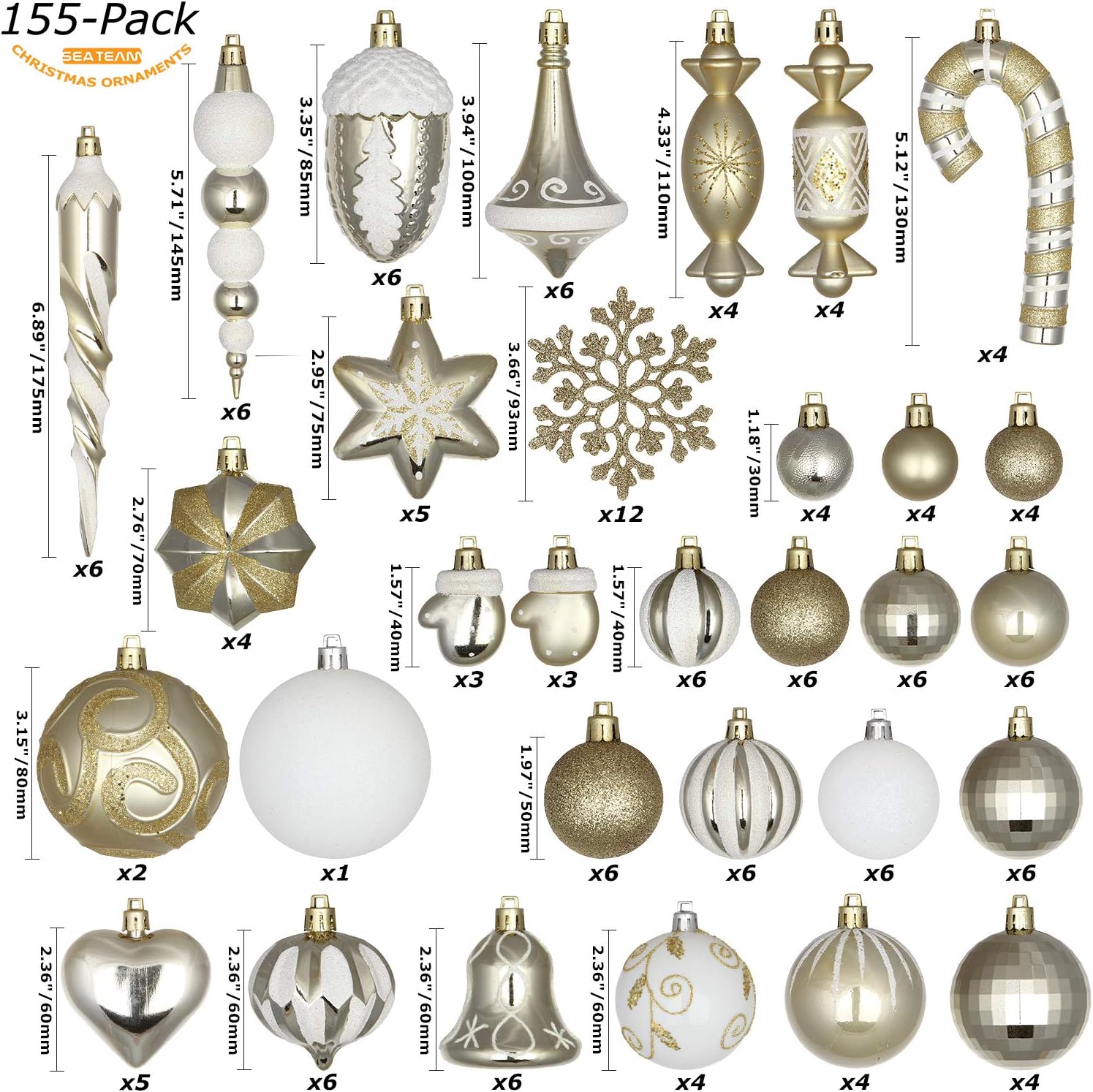 70% Off Discount Sea Team 155-Pack Assorted Shatterproof Christmas Ball Ornaments Set Decorative Baubles Pendants with Reusable Hand-held Gift Package for Xmas Tree (Red, 155) 70% Off Discount Sea Team 155-Pack Assorted Shatterproof Christmas Ball Ornaments Set Decorative Baubles Pendants with Reusable Hand-held Gift Package for Xmas Tree (Red, 155)