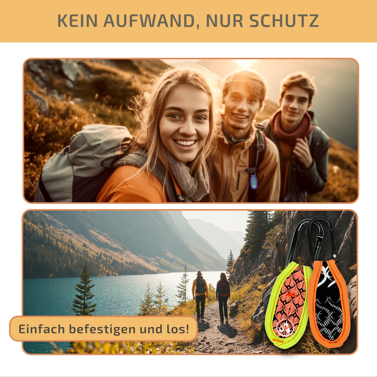 OLLEENO® Mückenschutz Clip Moskito Insektenschutz Anhänger für Outdoor Camping Wandern Sport Anti Mücken Clip aus Neopren (4 Stück + 4 Nachfüll-Pellets)