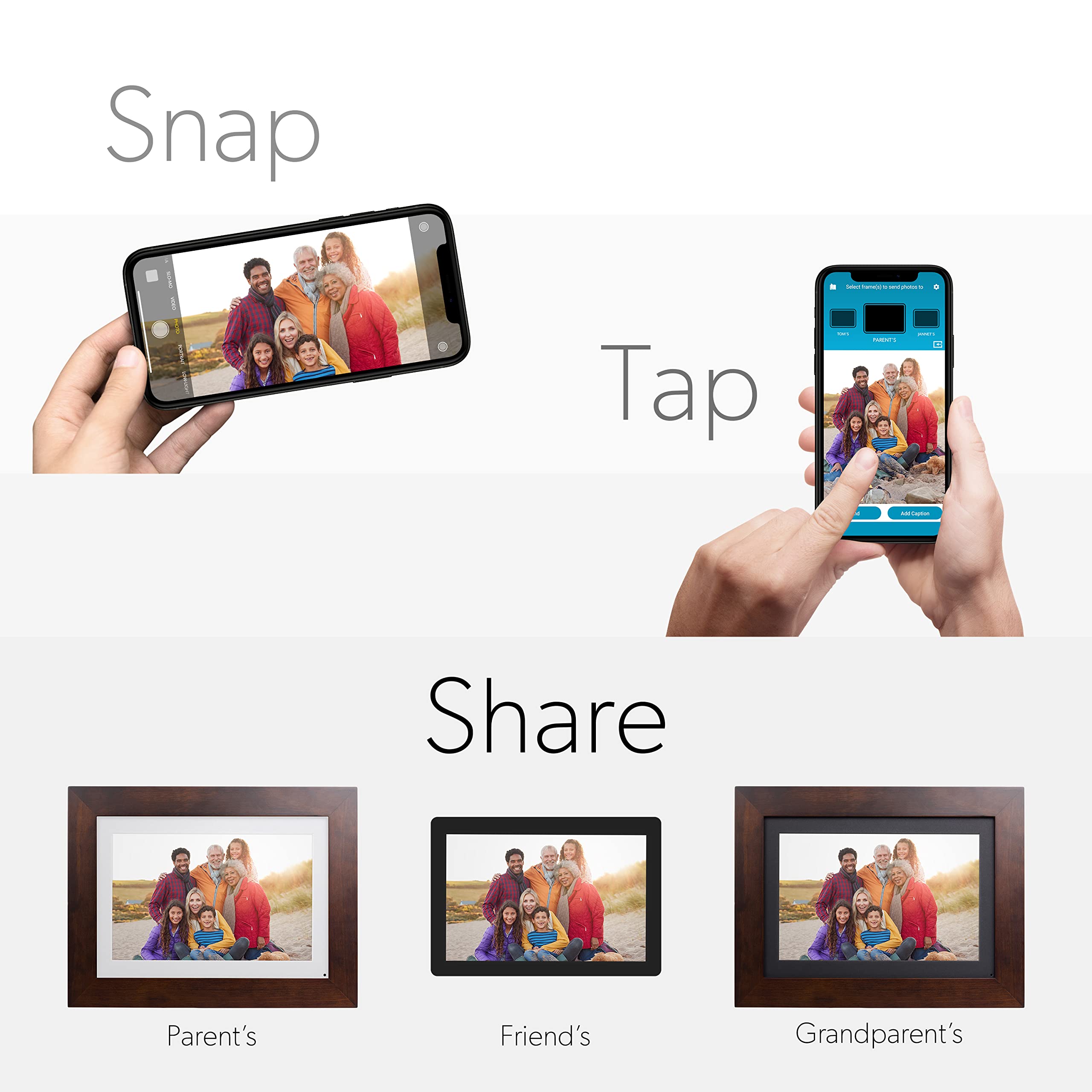 Brookstone PhotoShare 14” Smart Digital Picture Frame, Send Pics from