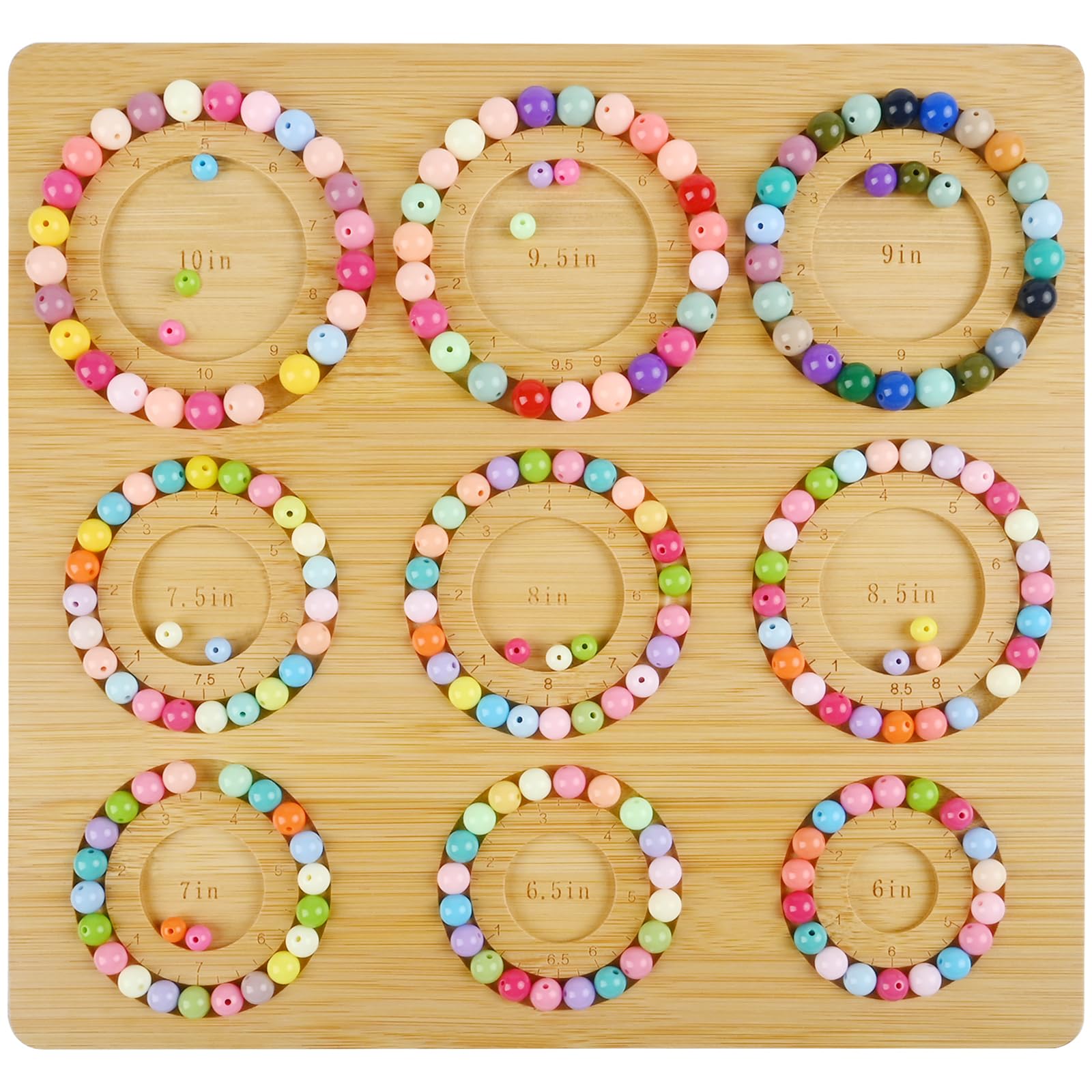 Tableau à perles pour la fabrication de bijoux, panneau à perles en bambou exquis pour la fabrication de bracelets, plateau multifonction pour bracelets et bijoux Tableau à perles pour la fabrication de bijoux, panneau à perles en bambou exquis pour la fabrication de bracelets, plateau multifonction pour bracelets et bijoux