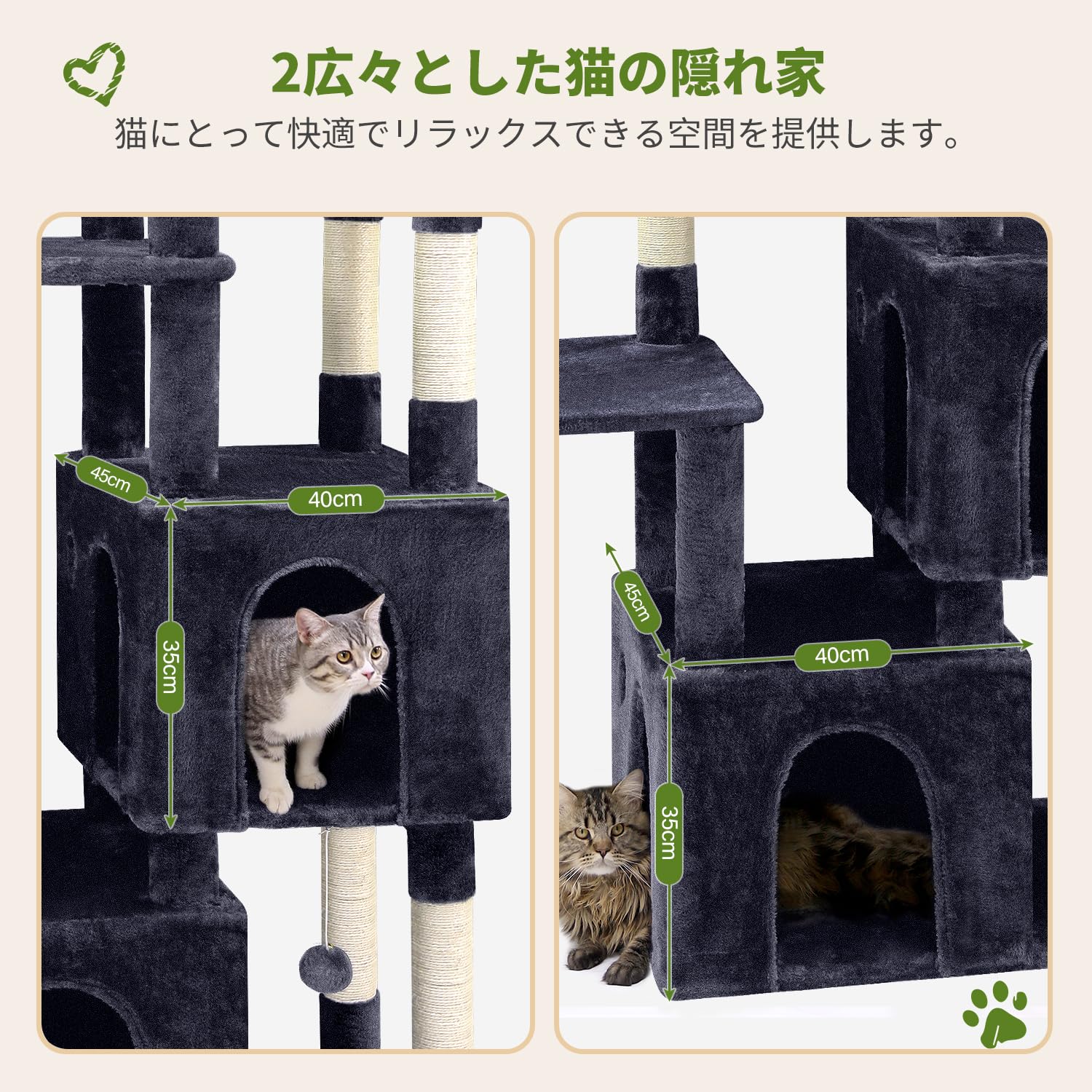 Amazon | Globlazer F61 キャットタワー 大型猫用 多頭飼い 据え置き