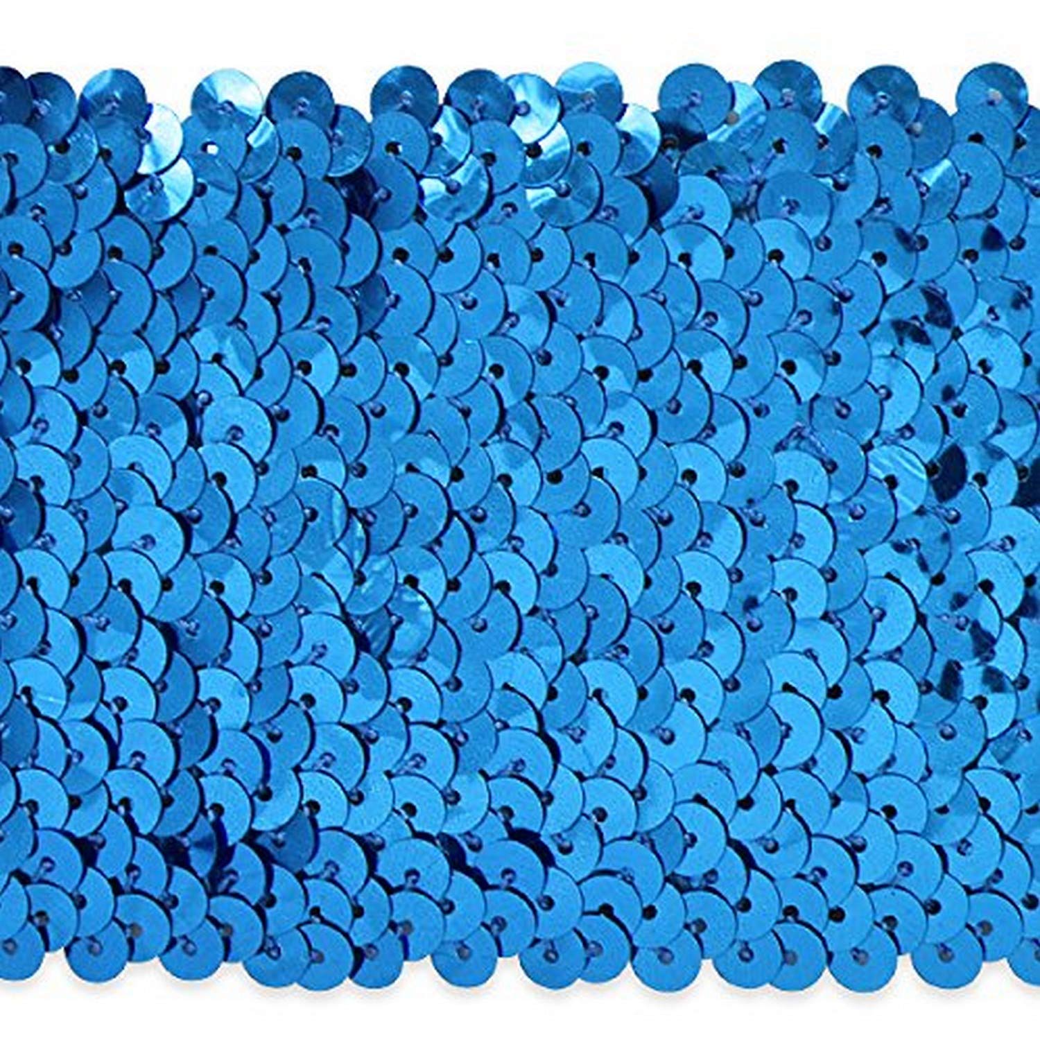 Expo International Inc. 10 Yards of 8 Row Sequin Stretch, polyester, Royal Blue