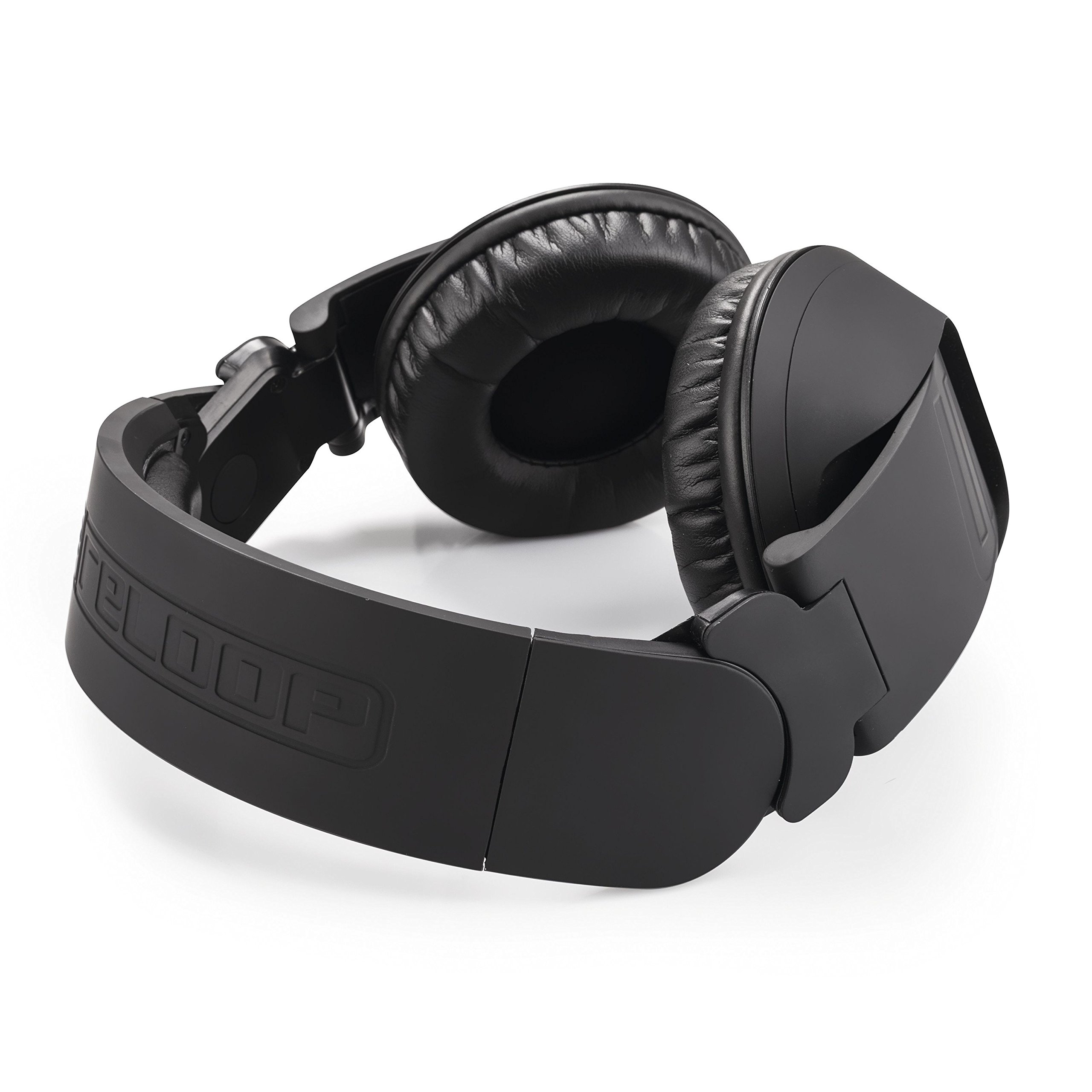Reloop RHP-20 Knight - Cuffie professionali per DJ con design chiuso rotante e pieghevole, confortevole imbottitura in memory foam con superficie in pelle proteica, finitura in gomma nera