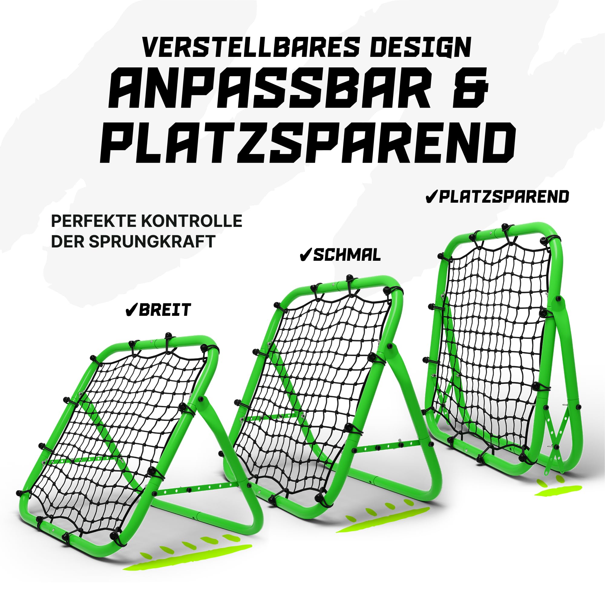 BENTSON Rebounder für Fußball Kinder und Profis I Inkl. Ersatznetz I Robuster Rahmen I Auch für Handball, Volleyball und Basketball I Rückprallwand Prellwand Fussball
