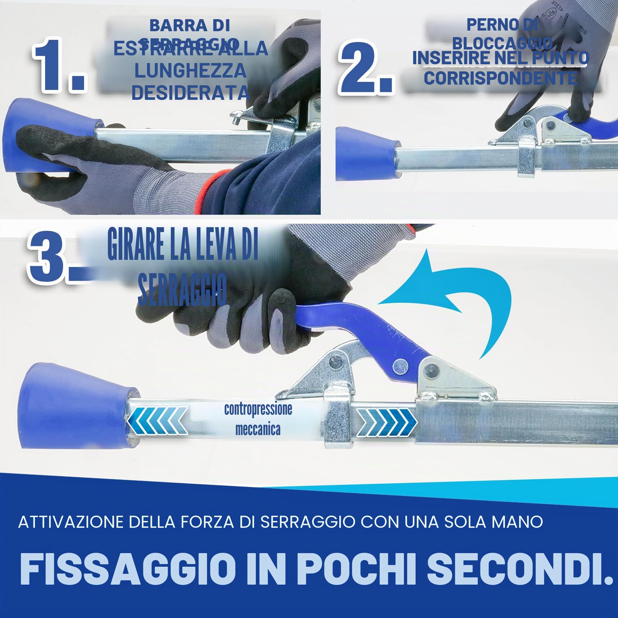 2 x Barra di bloccaggio a quattro spigoli Barra di bloccaggio quadrata 1,88-2,85 m Sicurezza del carico e sicurezza del trasporto per auto, camion, rimorchi e furgoni