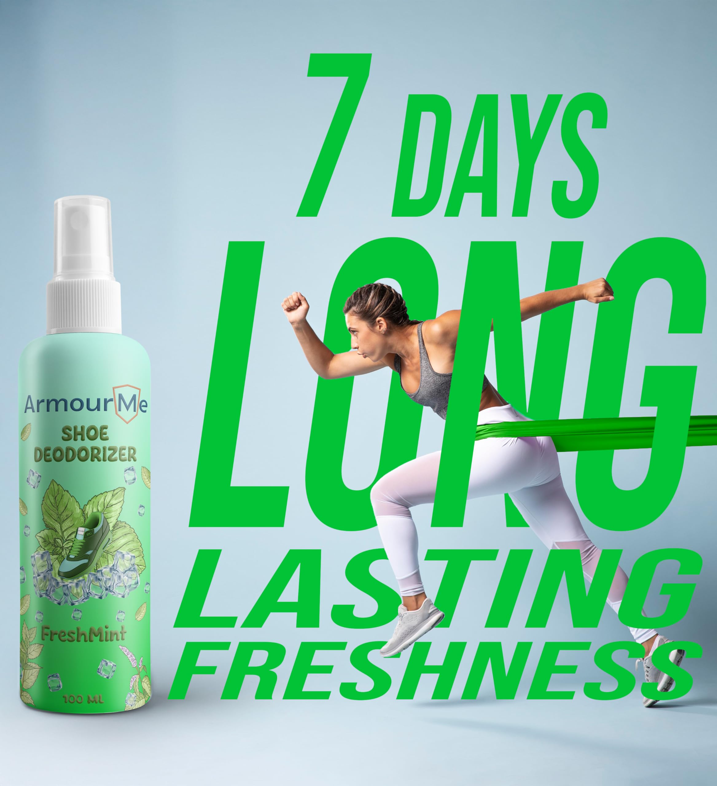 ArmourMe Shoe Spray | Shoe Deodorizer | Shoe Spray Smell Eliminator for Shoes and Sandal | Men & Women Extra Strength Shoe Odor Eliminator | Socks Deodorize. (Fresh Mint, 50 ml (Pack of 1)) 1
