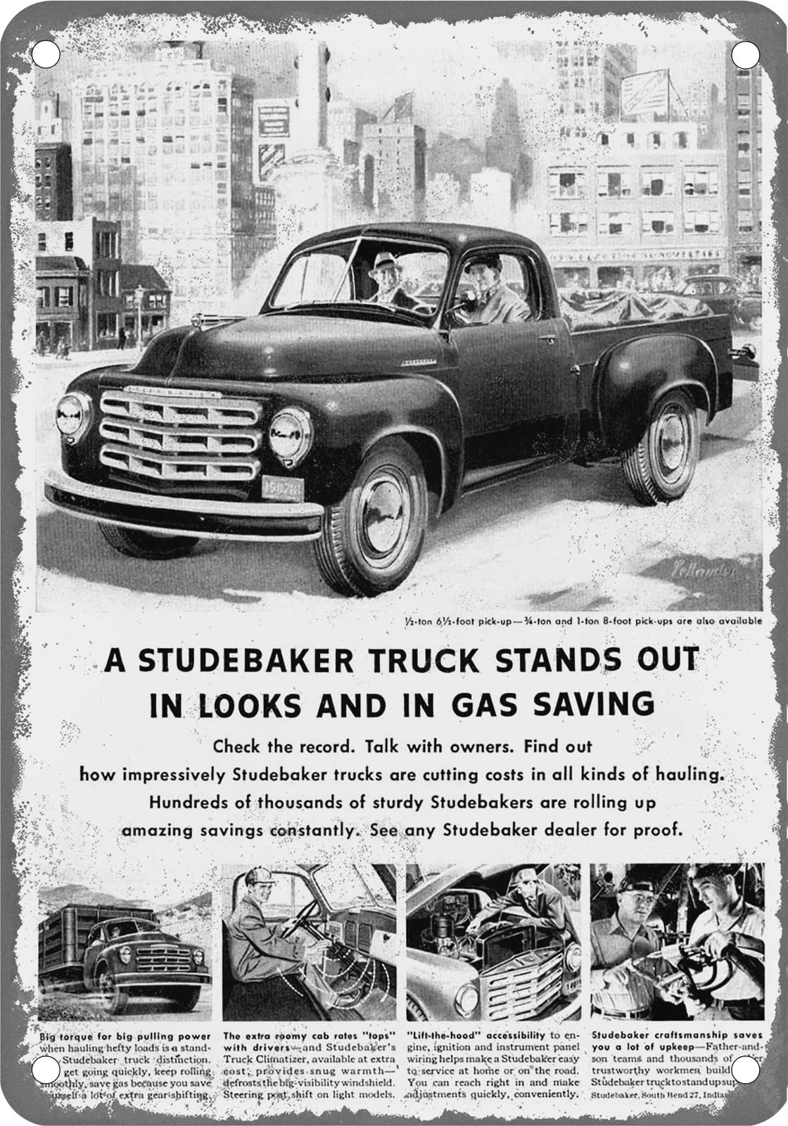 Miaomansenstore Metal Sign - 1953 Studebaker Trucks Vintage Ad 07 - Old Retro Rusty Look Home Decor