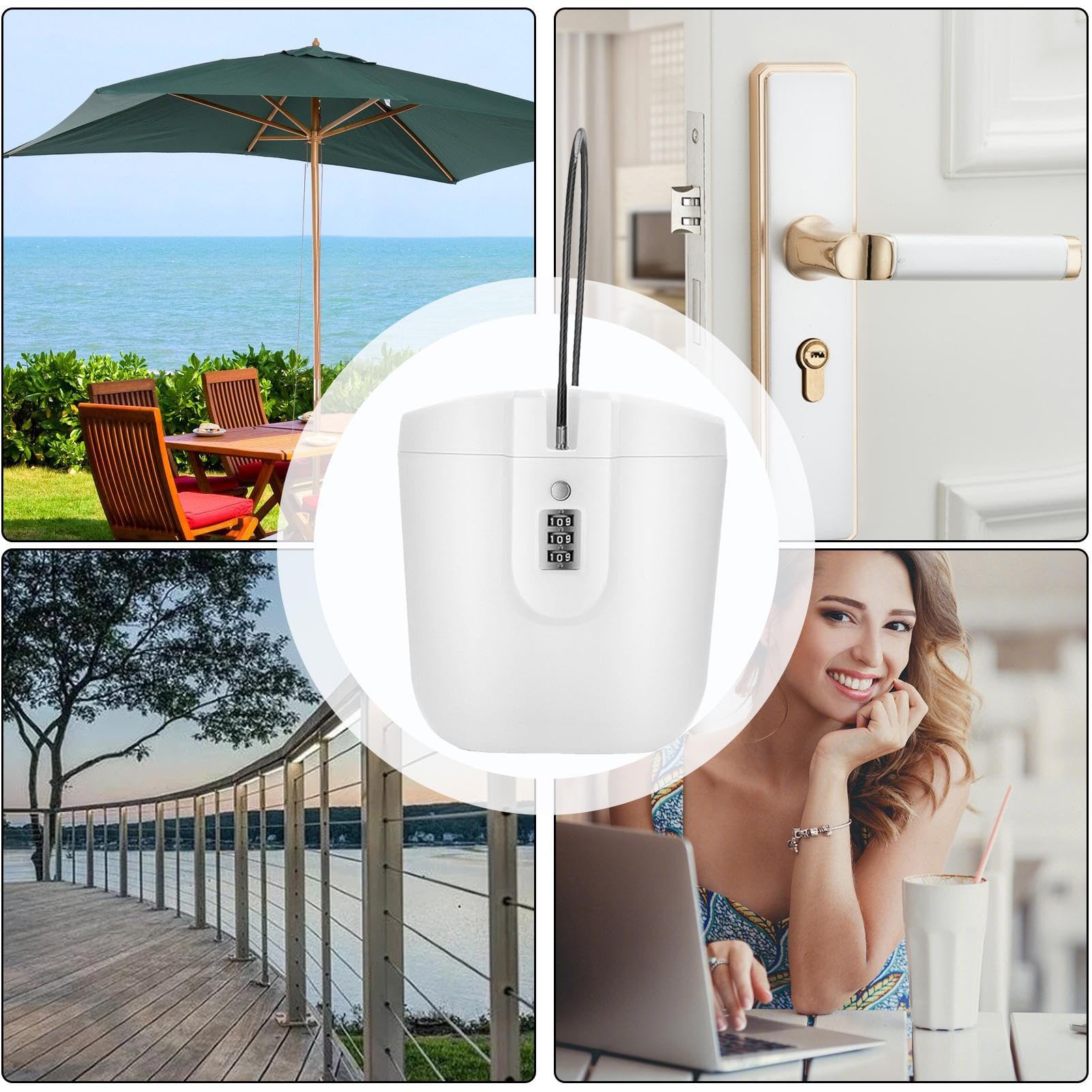 Cassetta di sicurezza impermeabile per spiaggia, viaggi, casa, con codice, portatile, 2 l, sicura per oggetti di valore, oggetti personali, chiavi, ideale per avventure all'aria aperta, 1 pezzo