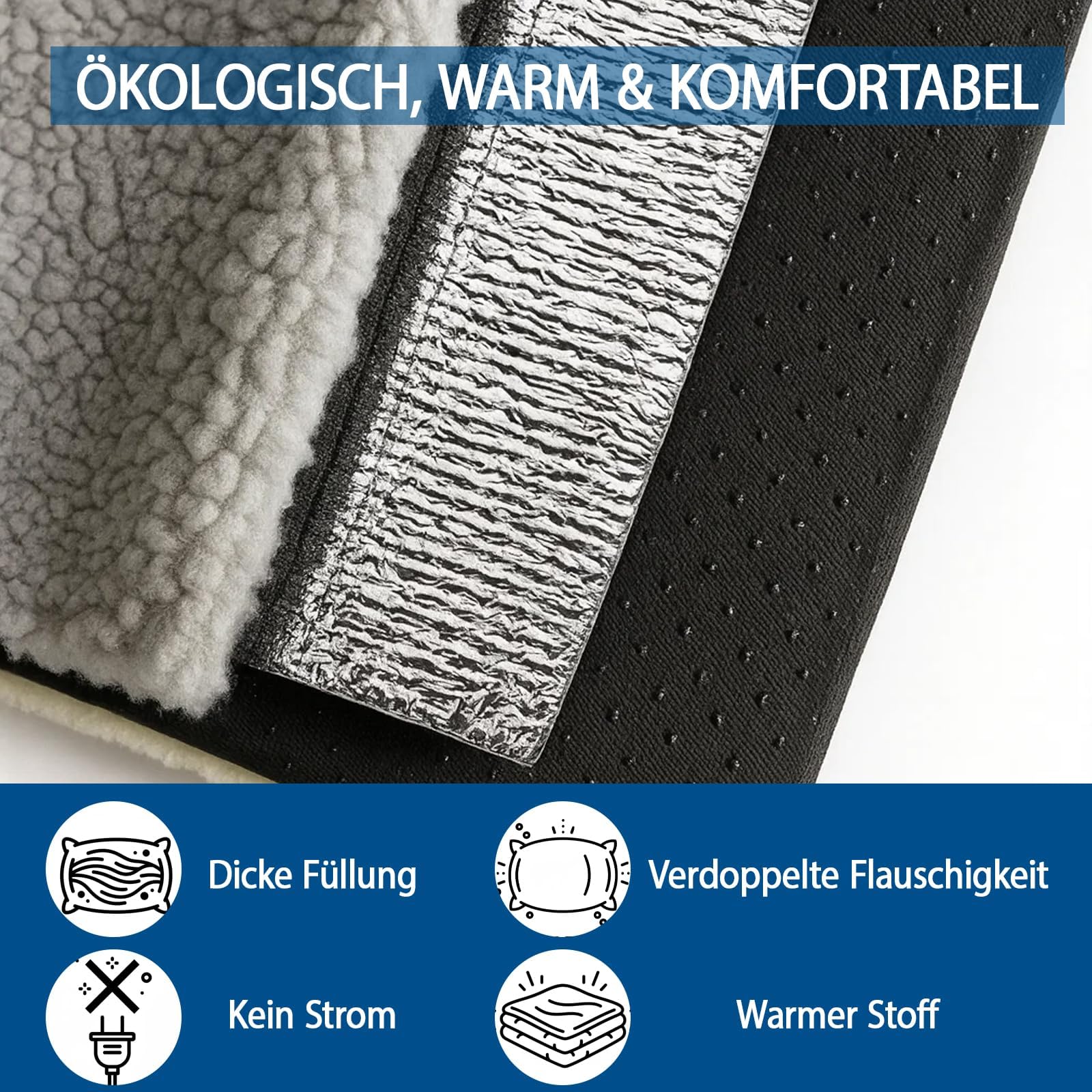 Katzenbett Heizung, Kuscheldecke Katze, Katzendecke Selbstwärmend, Katzendecke Für Sofa, 57 X 46 cm, Graue Flauschige Decke