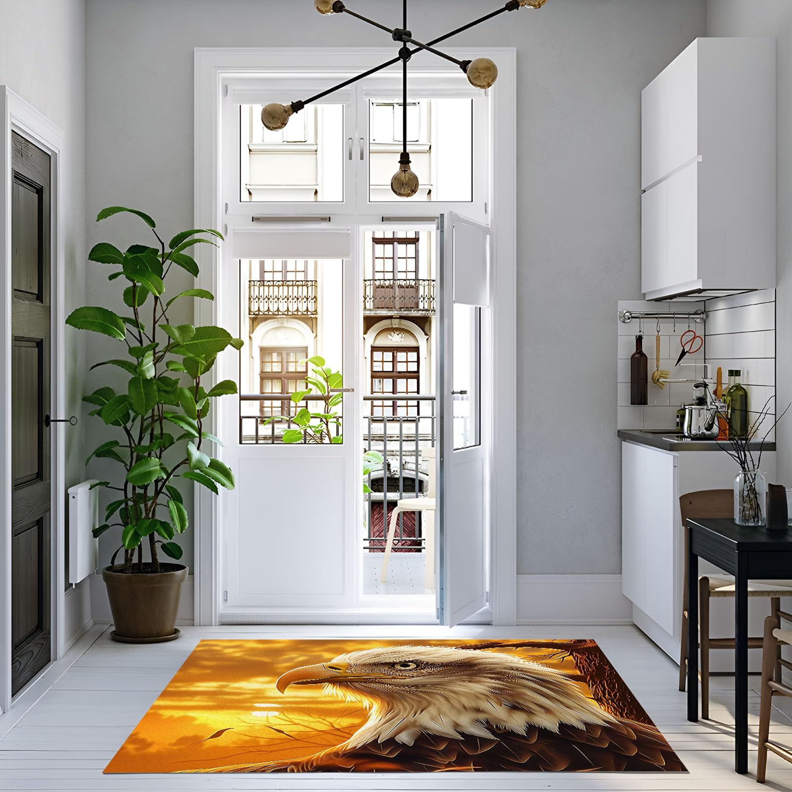 Vista Della Fauna Selvatica Tappeti Soggiorno Camera Da Letto – Tramonto Tappeti Antiscivolo – Moderno Morbido Pelo Corto Peluche 150X210Cm Tappeto - Non Perde Pelo Facile Pulire