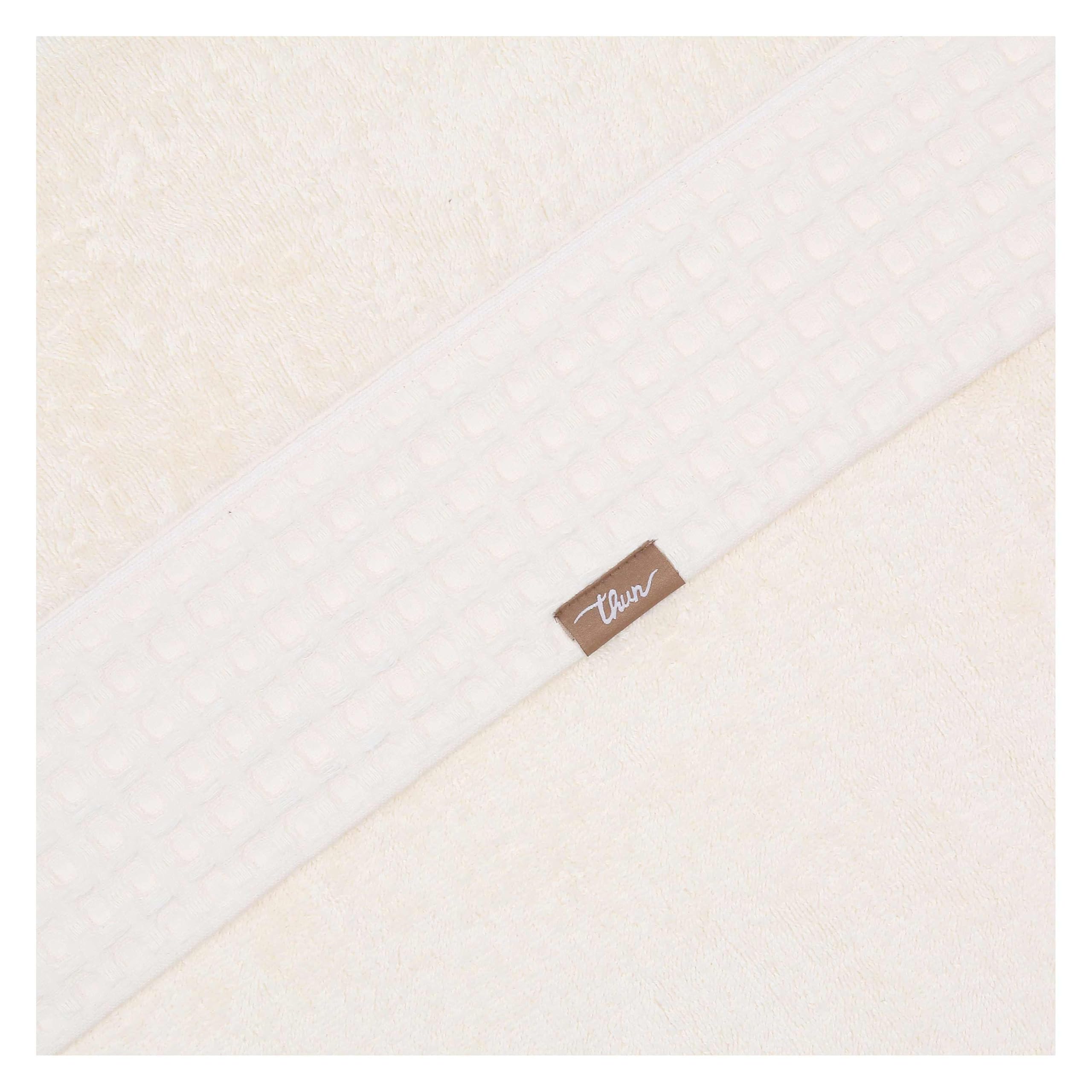 THUN Telo doccia crema, 100% cotone, Collezione Iconic Elengance, 90 x 140 cm