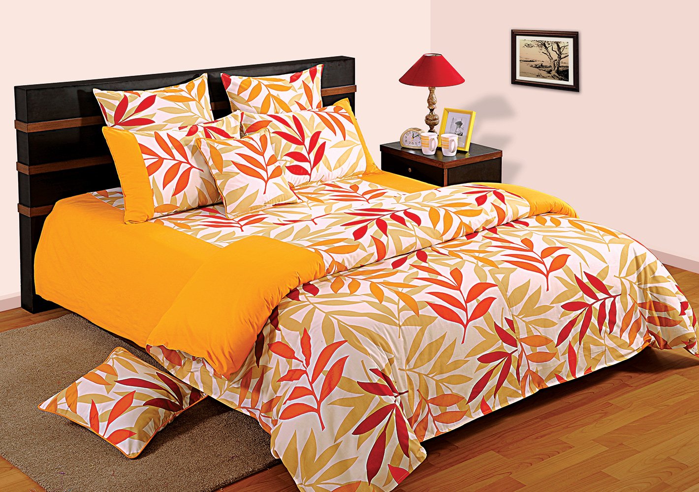 Swayam Shades of Paradise Printed Cotton Double Duvet Cover - Beige (TSR02-5904)-image-47
