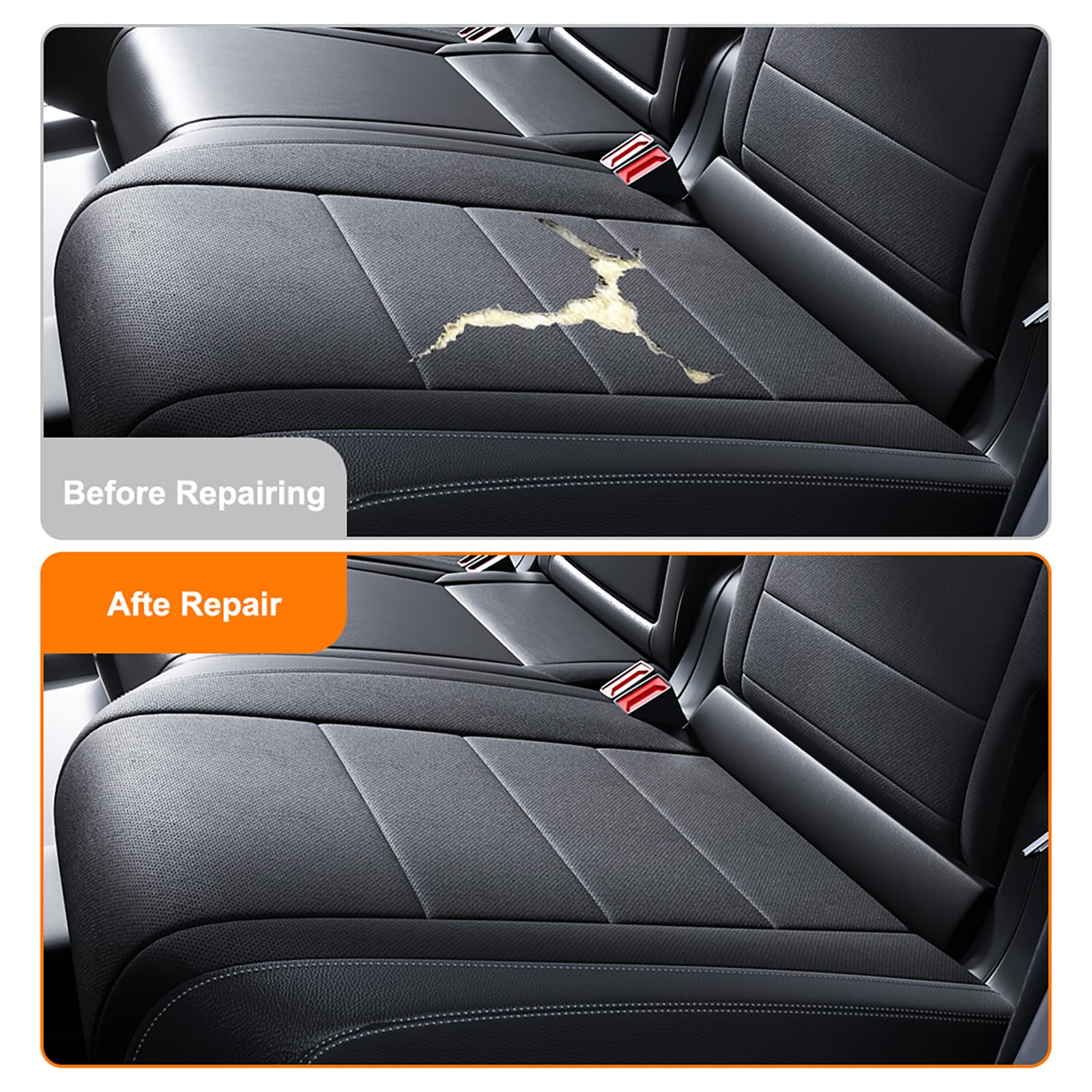 2er Leder Reparatur Set Schwarz, Kunstleder Selbstklebend 40x60cm, Atmungsaktive Lochung Lederreparatur, Starke Haftung, Kunstleder Reparaturset für Sofas Couch Autositze Möbel Reparatur (40 * 60cm)