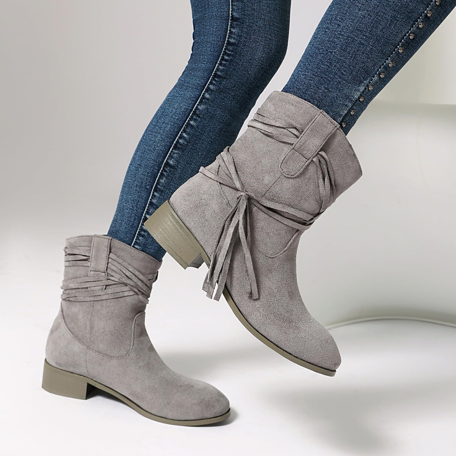 Stivaletti Donna Suola Antiscivolo Comodi con Tacco Stivali Leggero Antivento Chic Stivaletto Robusti Vintage Elegante Stivali da Pioggia Stivaletti per Esterno Neve Trekking e Giardino