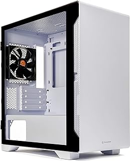 Thermaltake S100 Tempered Glass Snow Edition Micro-ATX mini-Tower Computer Case with 120mm Rear Fan Pre-Installed CA-1Q9-00S6WN-00, White