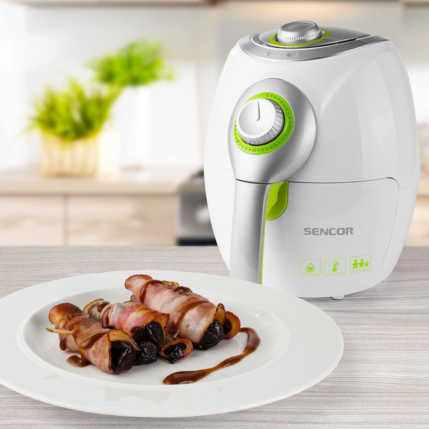 SENCOR SFR 3220WH FRIGGITRICE AD Aria Calda, 1500 W, 2.6 Litri, Green, White SENCOR SFR 3220WH FRIGGITRICE AD Aria Calda, 1500 W, 2.6 Litri, Green, White