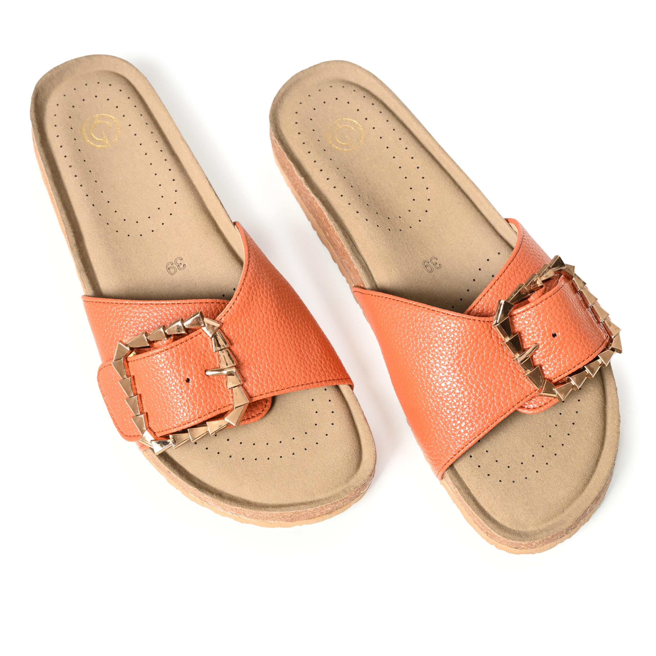 GLAMSTREET Comfortable Cork Sandals for Women with Natural Cork and EVA Sole, Trendy and Timeless Elements, Perfect for various Outfits, Shoe Size - 7, Tan Fancy (B0D93XQ7XY) Amazon Price History, Amazon Price Tracker