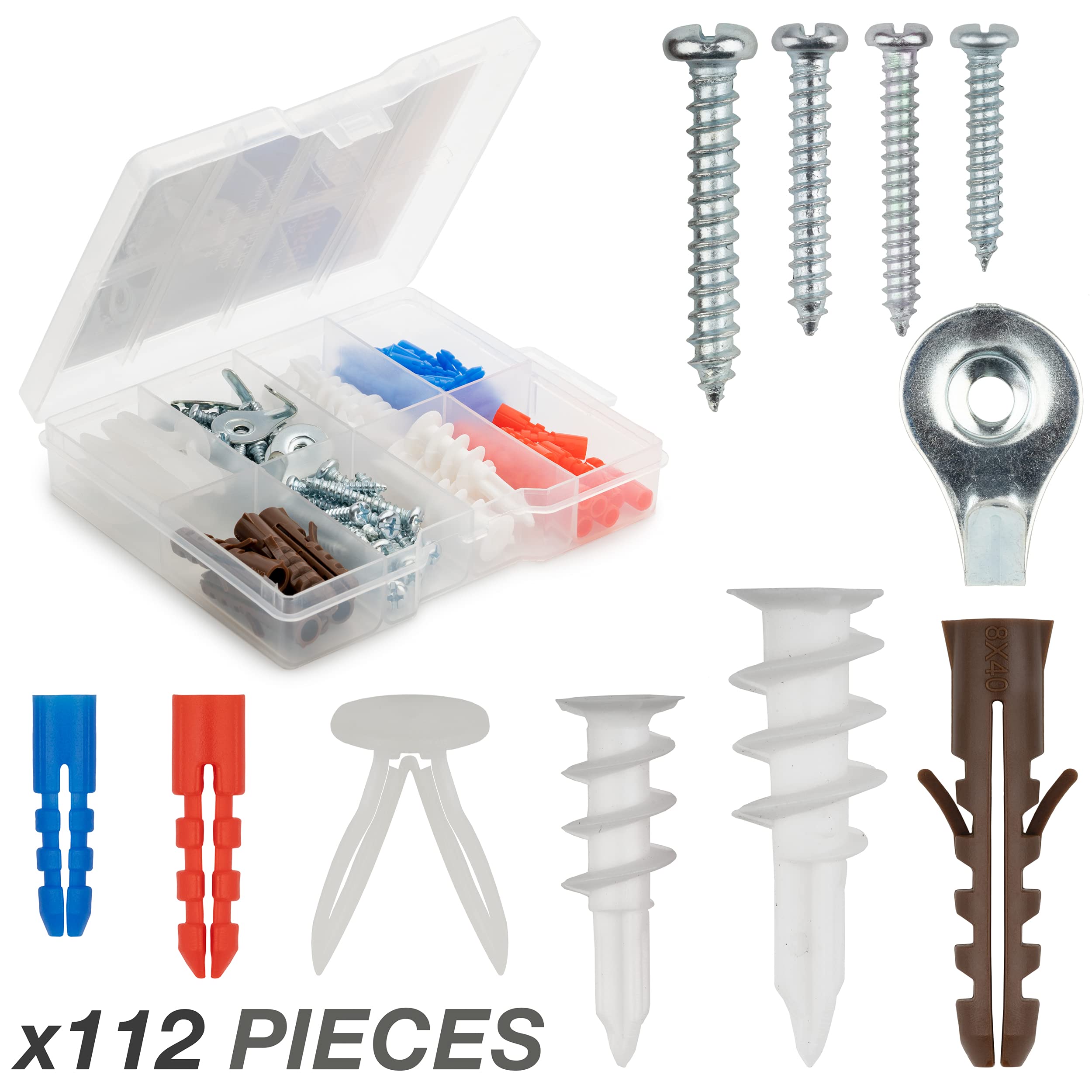 Qualihome Drywall and HollowWall Anchor Assortment Kit, Anchors