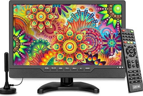 TV con batería recargable de 13.3 pulgadas, soportecocheviajehuracánpequeño ATSC TV digital y reproducción USBAV inHDMI en puerto, función de