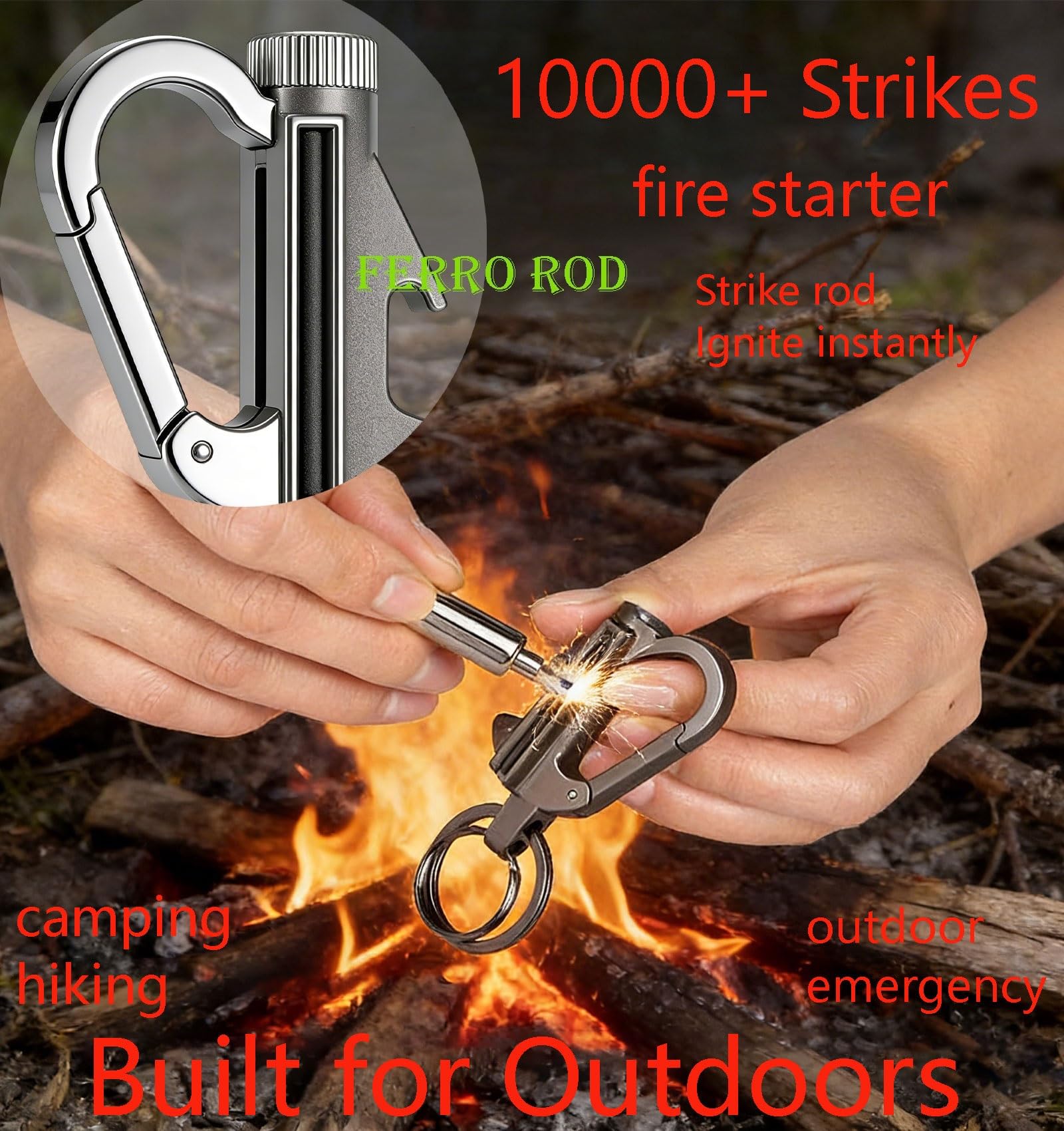 Allumette permanente (3 Paquets) - Plus de 10000 Coups de feu for Briquet, Briquet à kérosène, Allume-feu for Camping, Outil de Survie Tactique(Black+Gold+Silver)