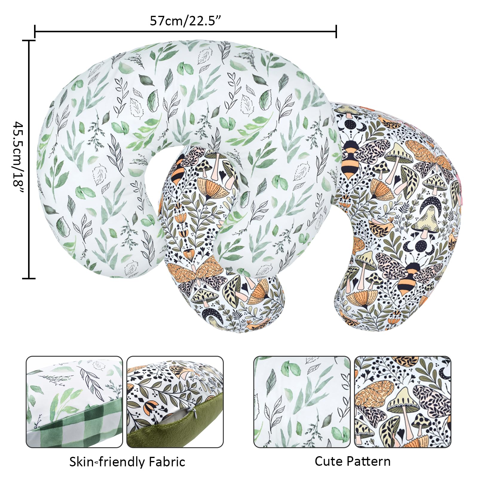 Federa Per Cuscino Allattamento Winmany - Motivi Carini, 57x45.5 Cm, Lavabile, Poliestere E Spandex - Foto 12
