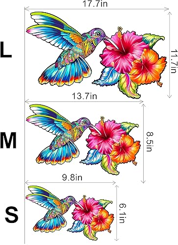 Miniatura 5 de Rompecabezas de madera para adultos, rompecabezas de madera de colibrí con forma de animales únicos, rompecabezas de madera de animales con caja de