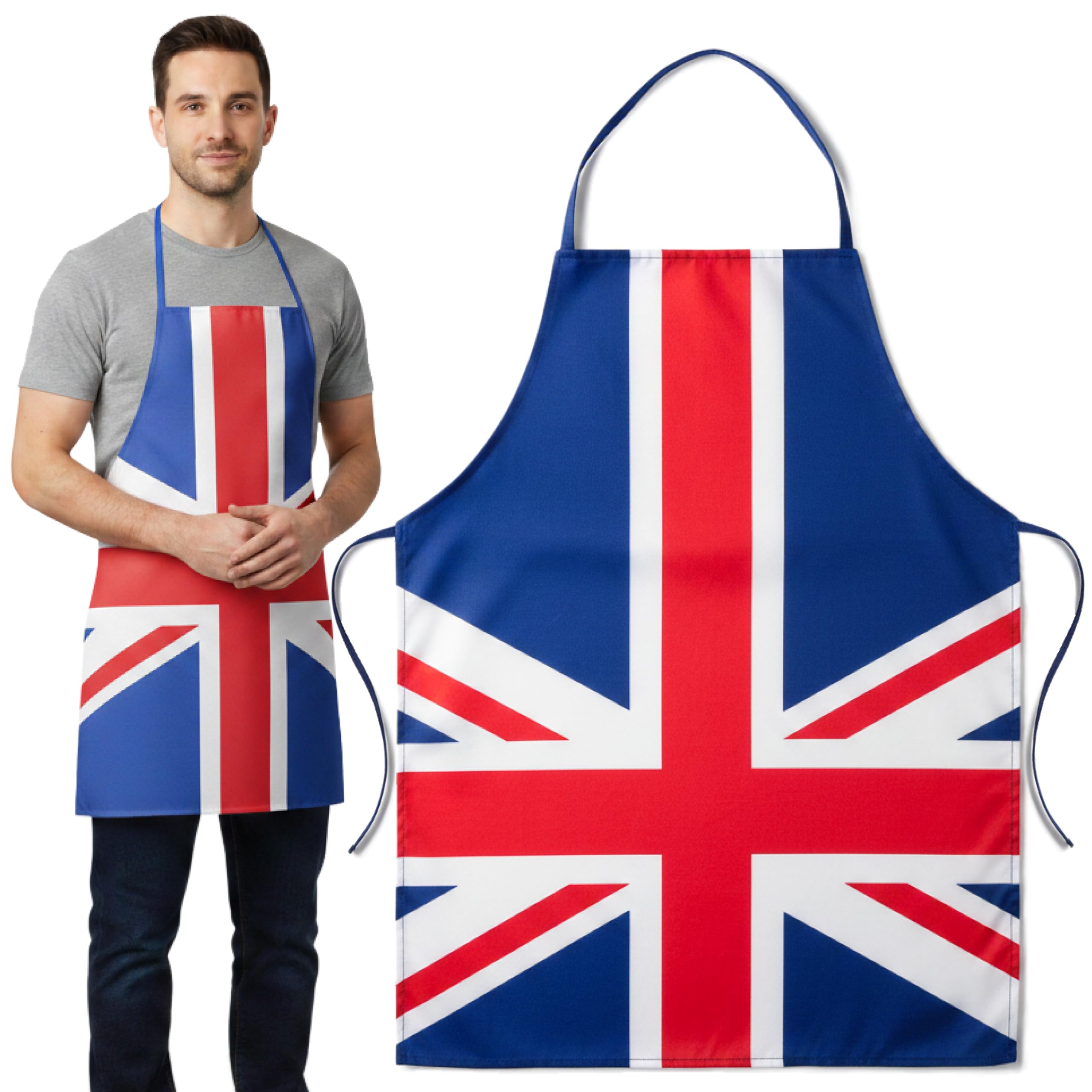 Toyland Unisex Red Toyland® 92Cm (36") Union Jack Flag Apron - Patriotic, Cooking & Bbq Accessory - British Pride & Unite The Kingdom Celebrations - One Size For Adults