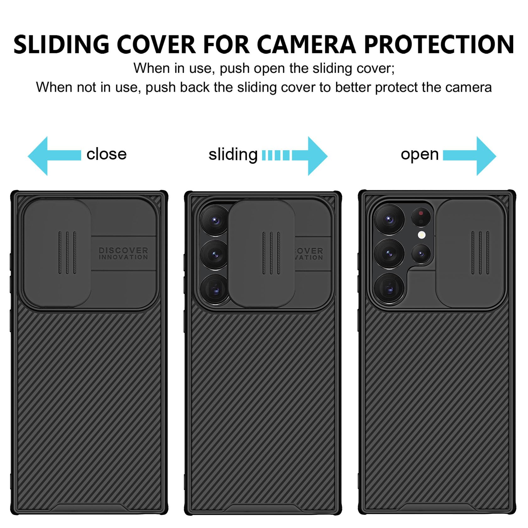 AROYI Cover Compatibile con Samsung S24 Ultra 5G, Cover S24 Ultra 5G Protezione Fotocamera Anti Graffio Hard PC Custodia per Samsung Galaxy S24 Ultra 5G (6.8") - Nero