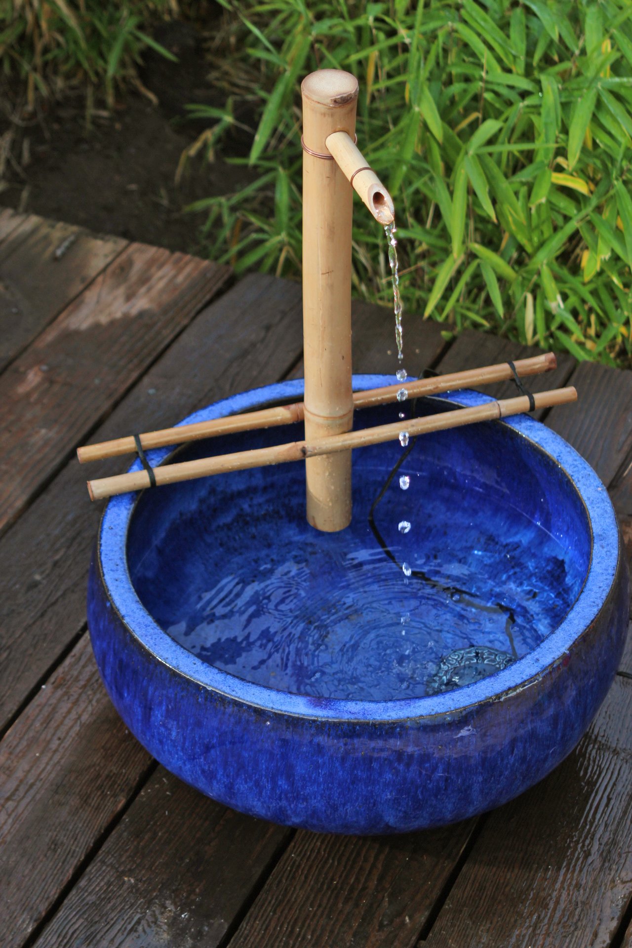 Bamboo Accents Kit fontana d'acqua da 18" - Bambù naturale regolabile e resistente alle rotture, include pompa per uso interno/esterno