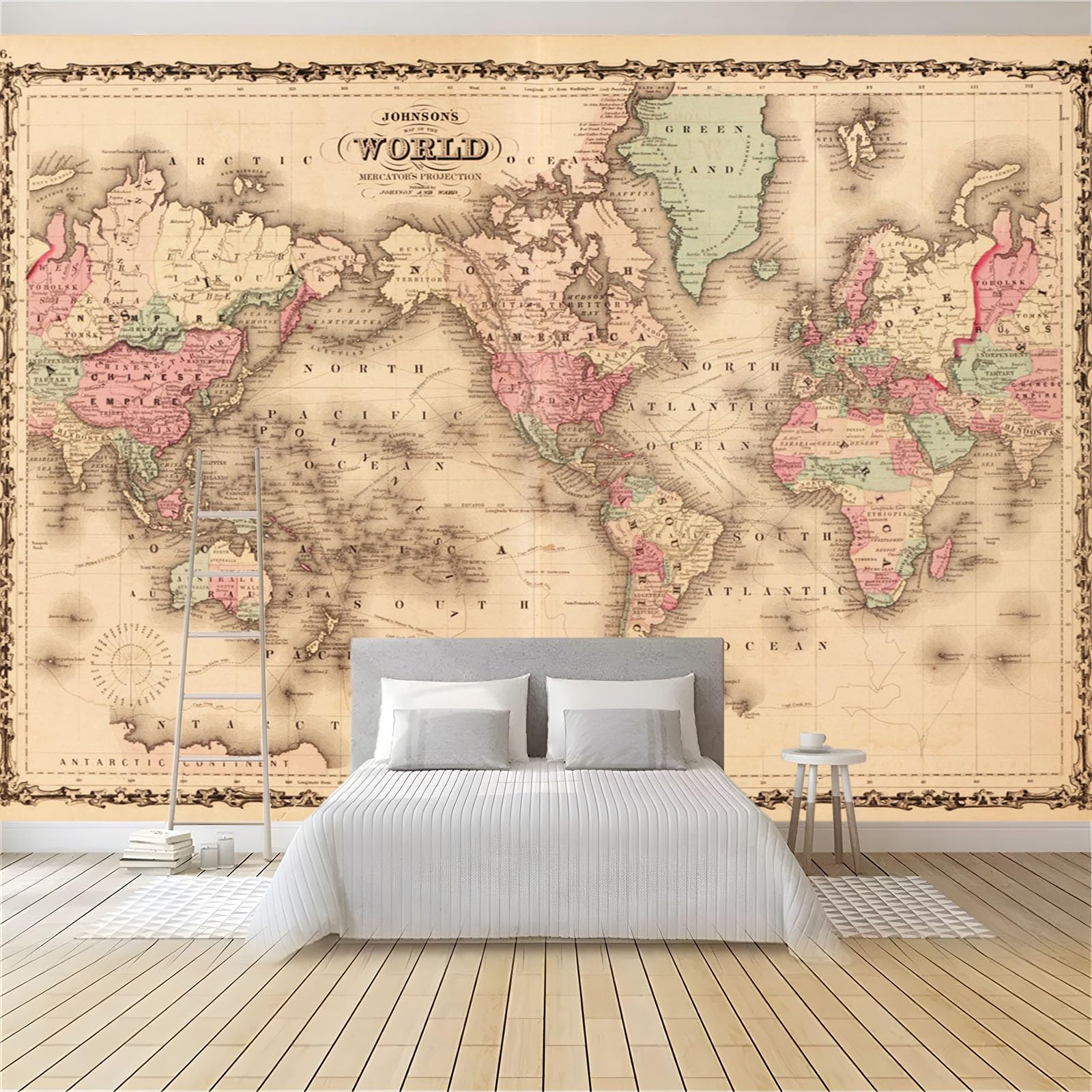 Tapeta Salon 3D mapa świata 400 x 280 cm fototapeta HD nowoczesny druk, sypialnia telewizor dekoracja tła fototapeta modna ściana