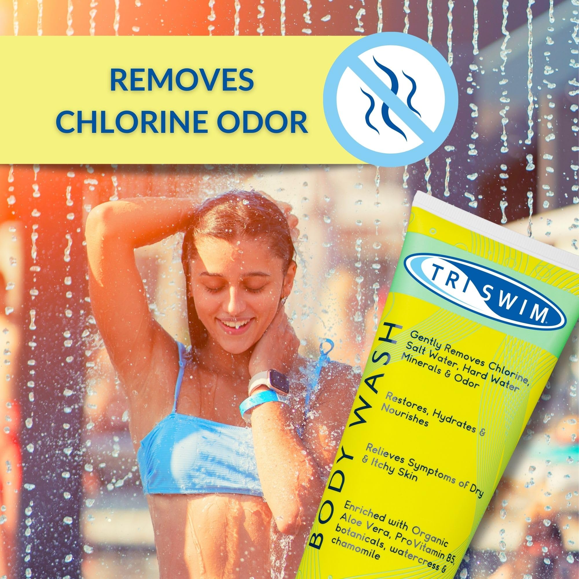 TRISWIM Chlorine Removal Body Care Bundle for Swimmers, Yellow, 2*251 ml - Image 4