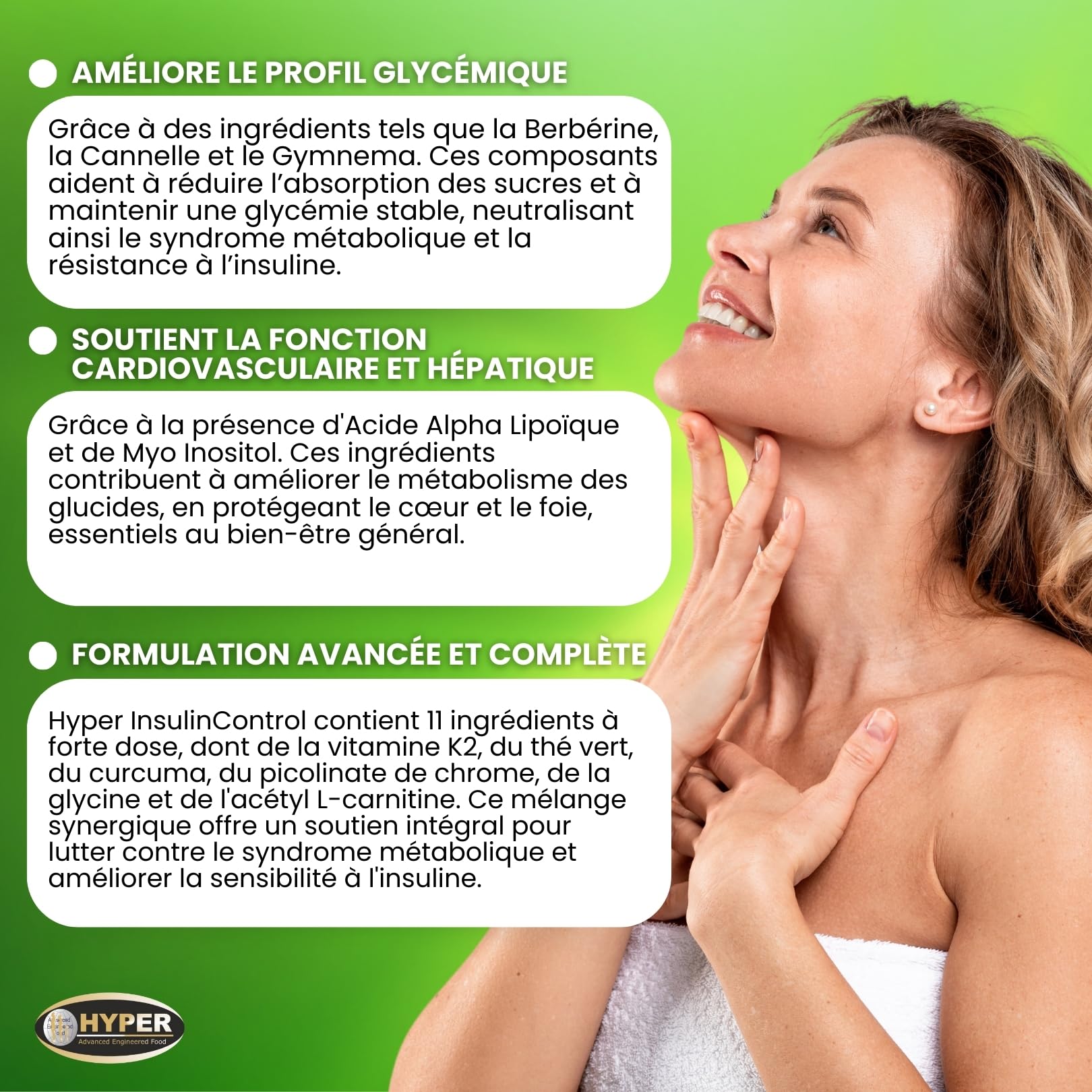 Hyper INSULINCONTROL 180 Comprimés - Complément alimentaire avec Berbérine, Cannelle, Gymnema, Myo Inositol - Taux de Glycémie, Métabolisme, Maintien des Niveaux Normaux de Glucose dans le Sang