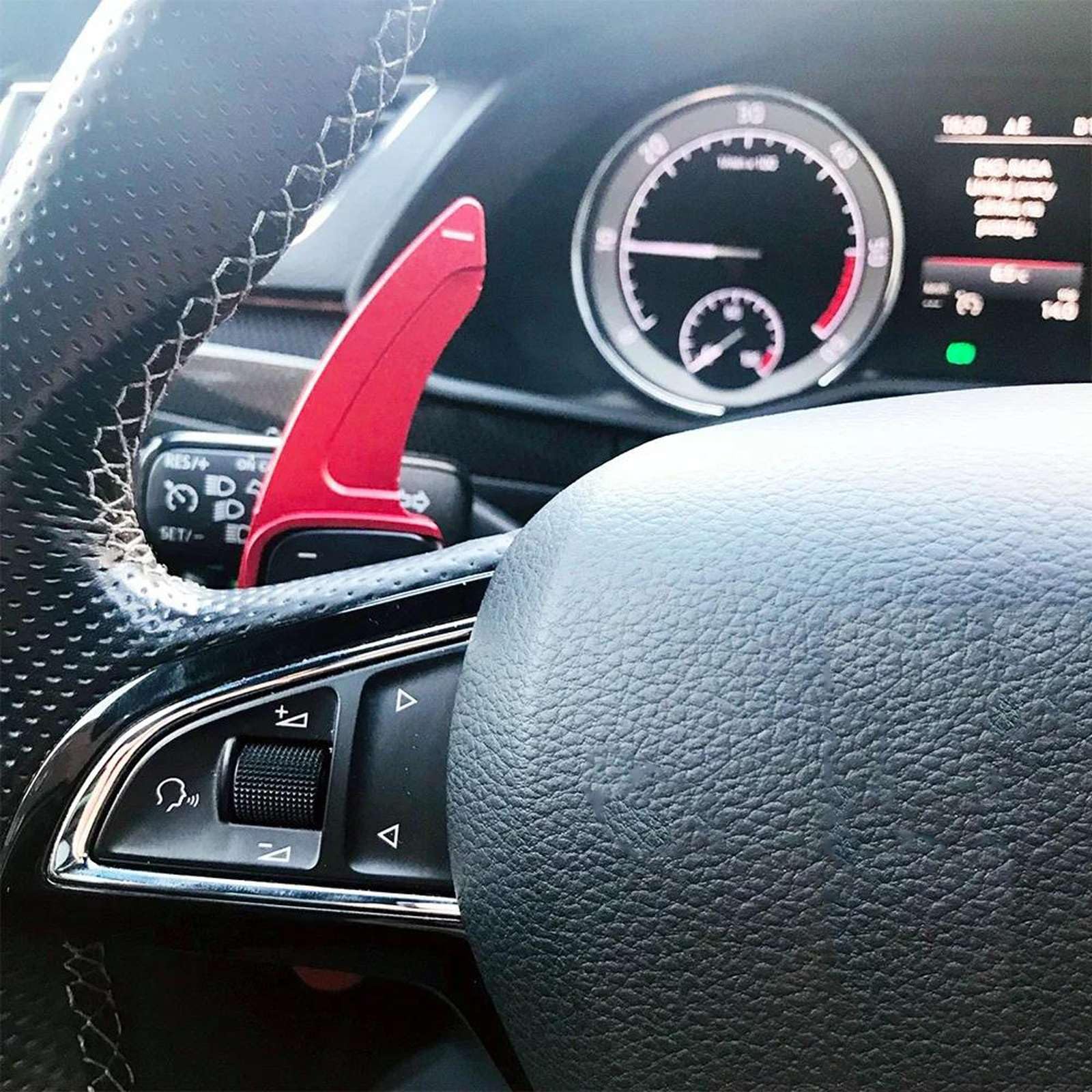 Aluminiowa naklejka na kierownicy z przedłużeniem łopatki zmiany biegów Fit For Škoda Octavia A7 MK3 5E RS VS Superb B8 Scala