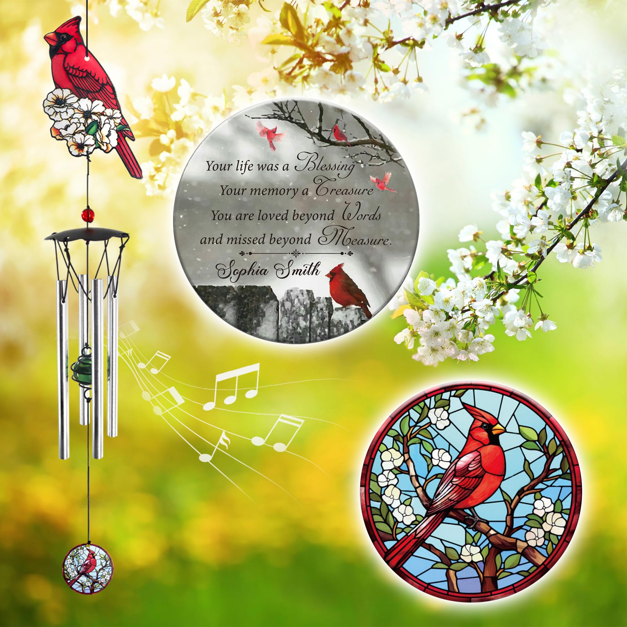 ASTARIN Personalized Wind Chimes Outdoor Large Deep Tone,Large Customized Wind Chimes for Outside Tuned Relaxing Soothing Low Bass,Memorial Windchimes Sympathy for Mom Dad