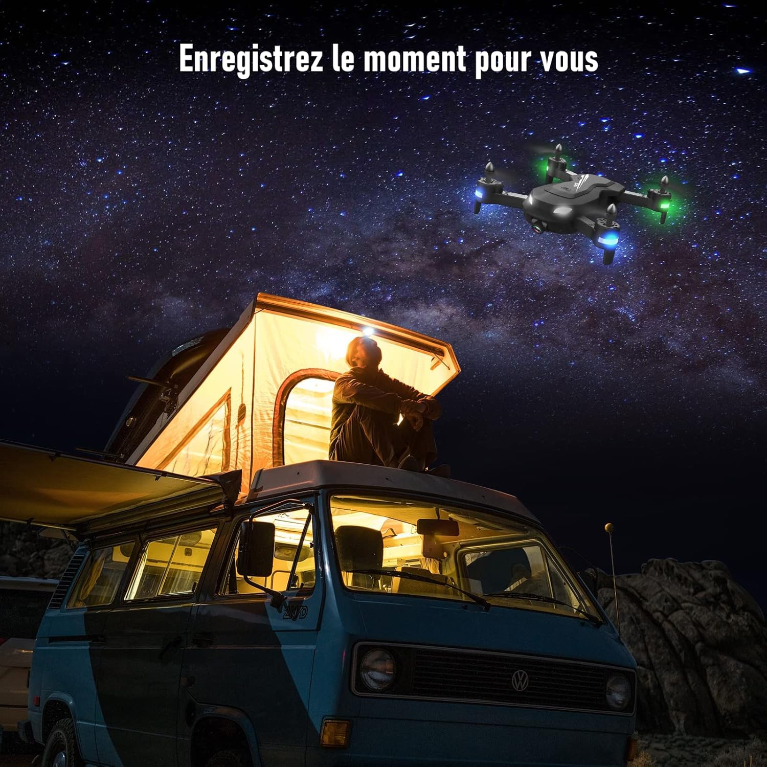 Wipkviey drone avec caméra 1080P-HD - T26 drones adulte, drone enfant avec vidéo, Flip 3D, Capteur de gravité, Maintien de l'altitude, Mode sans tête