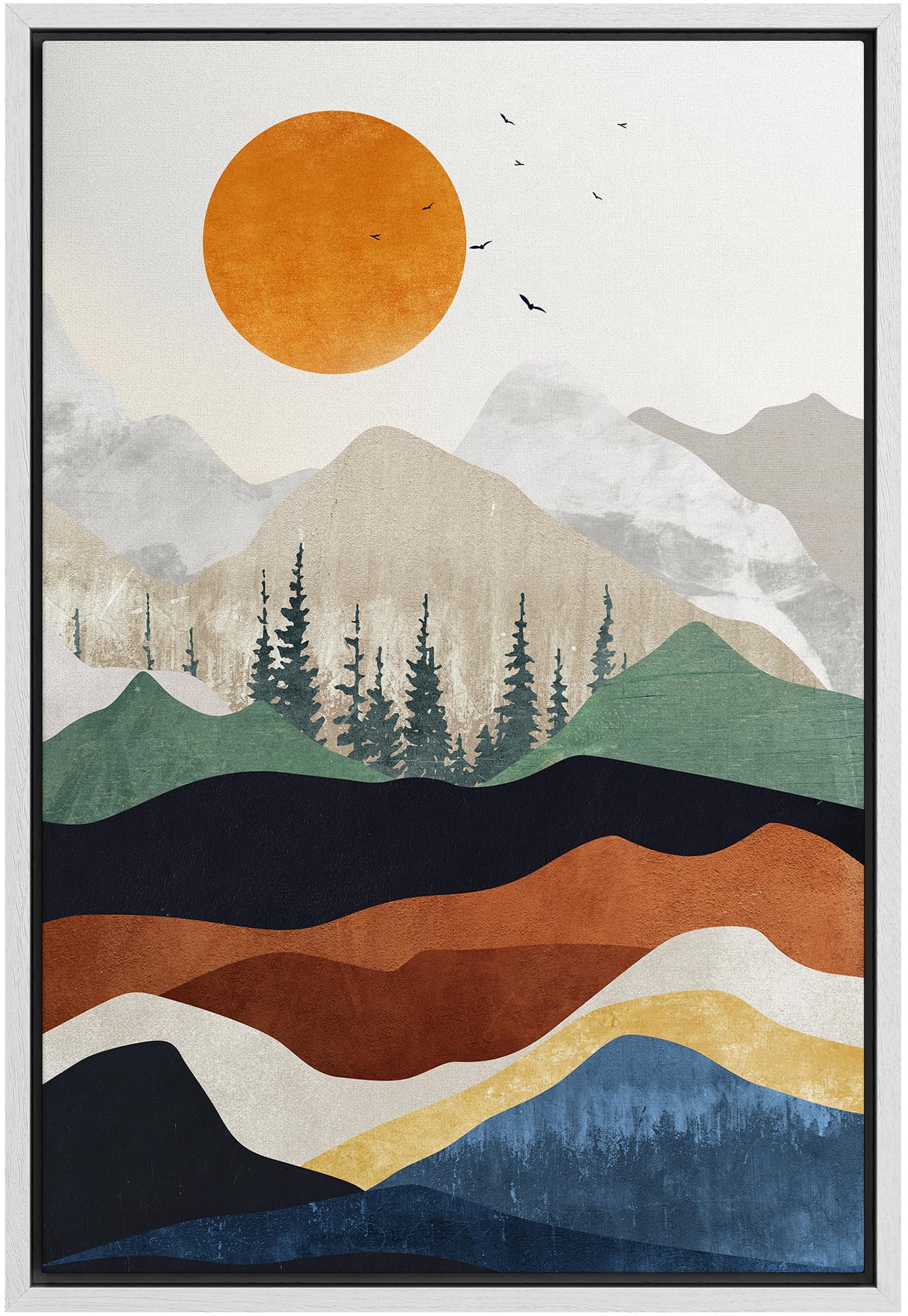 Amazon.com: SIGNFORD Framed Canvas Print Wall Art Orange Sun