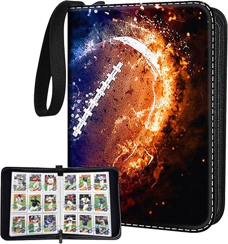 Carpeta de tarjetas de fútbol, carpeta de tarjetas comerciales deportivas de 9 bolsillos, 50 carpetas extraíbles, tarjeteros de fútbol para