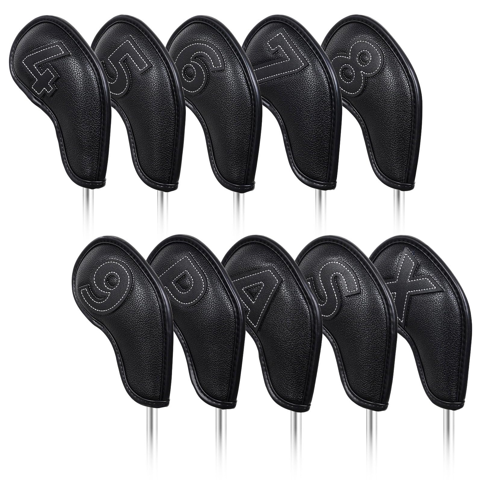 CRAFTSMAN GOLFLeather Patch No. Black Iron Headcover Head Covers set 10pcs/set Magnetic Closure