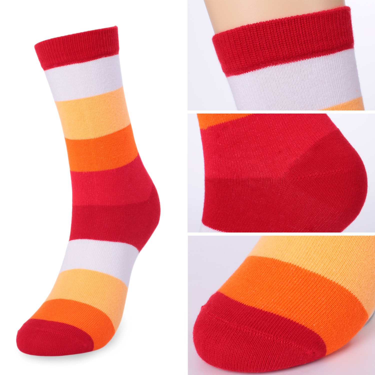HHX YONLEE Calcetines de vestir 5/6/10 pares de calcetines de algodón colorido novedoso casual feliz divertido